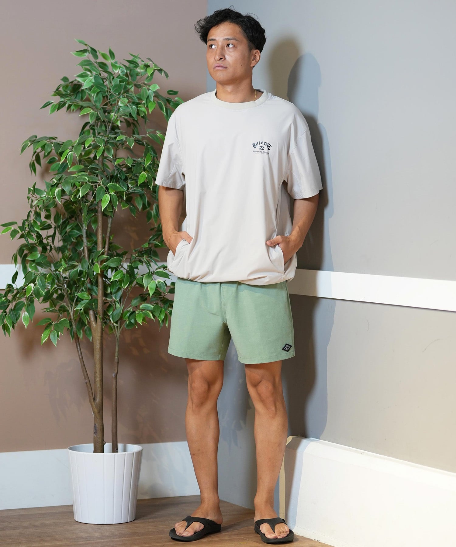 BILLABONG ビラボン 水着 トランクス メンズ ボードショーツ サーフパンツ ワンポイント ロゴ 16インチ 水陸両用 BF011-528(MOS-S)