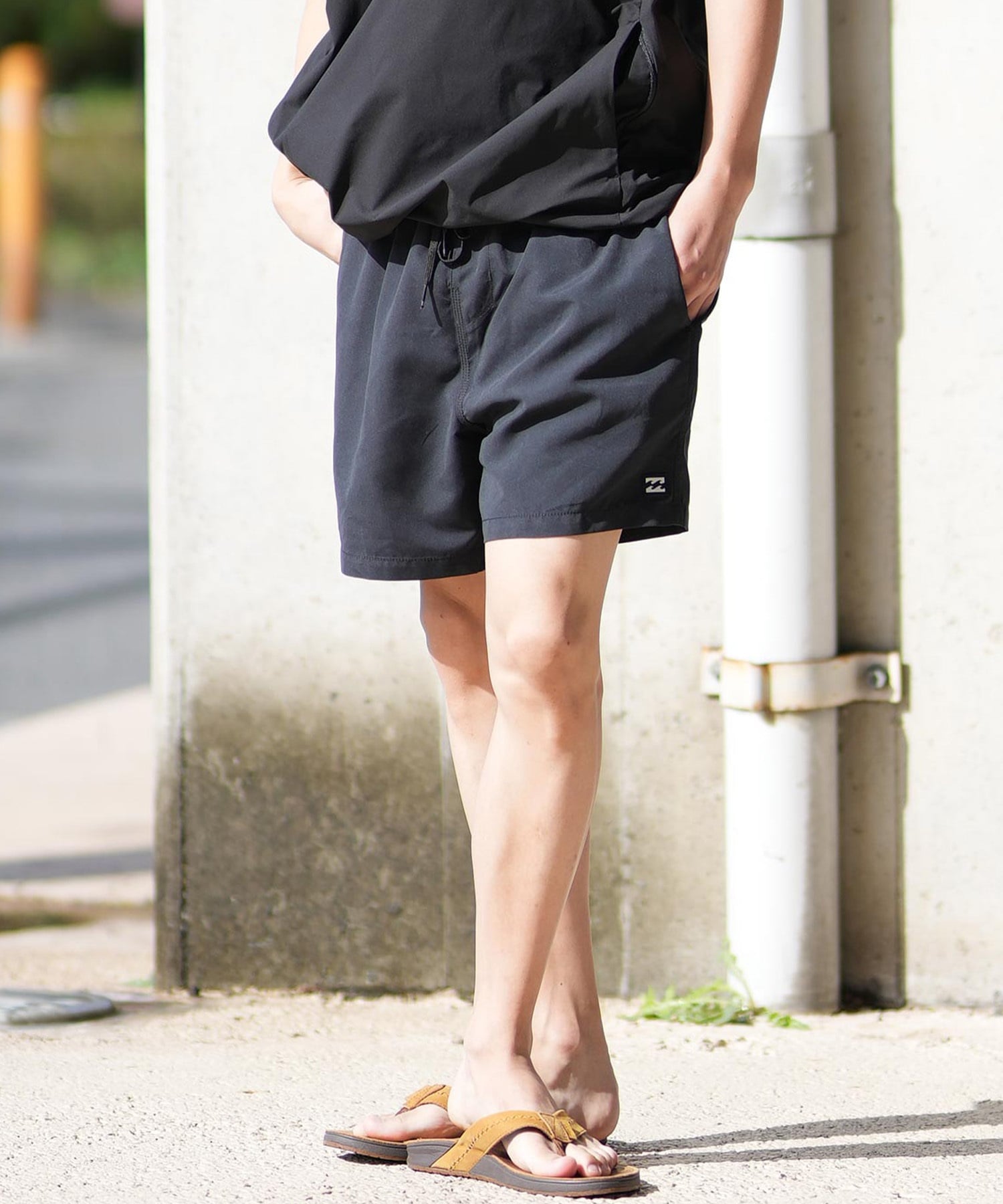 BILLABONG ビラボン 水着 トランクス メンズ ボードショーツ サーフパンツ ワンポイント ロゴ 16インチ 水陸両用 BF011-530(BLK-S)