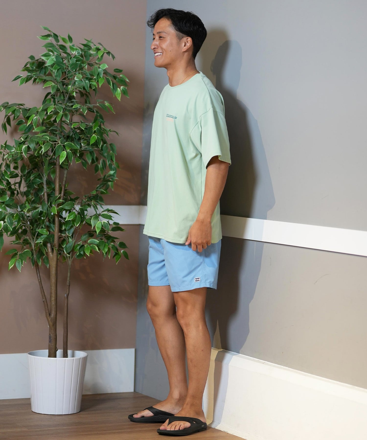 BILLABONG ビラボン 水着 トランクス メンズ ボードショーツ サーフパンツ ワンポイント ロゴ 16インチ 水陸両用 BF011-530(BLK-S)