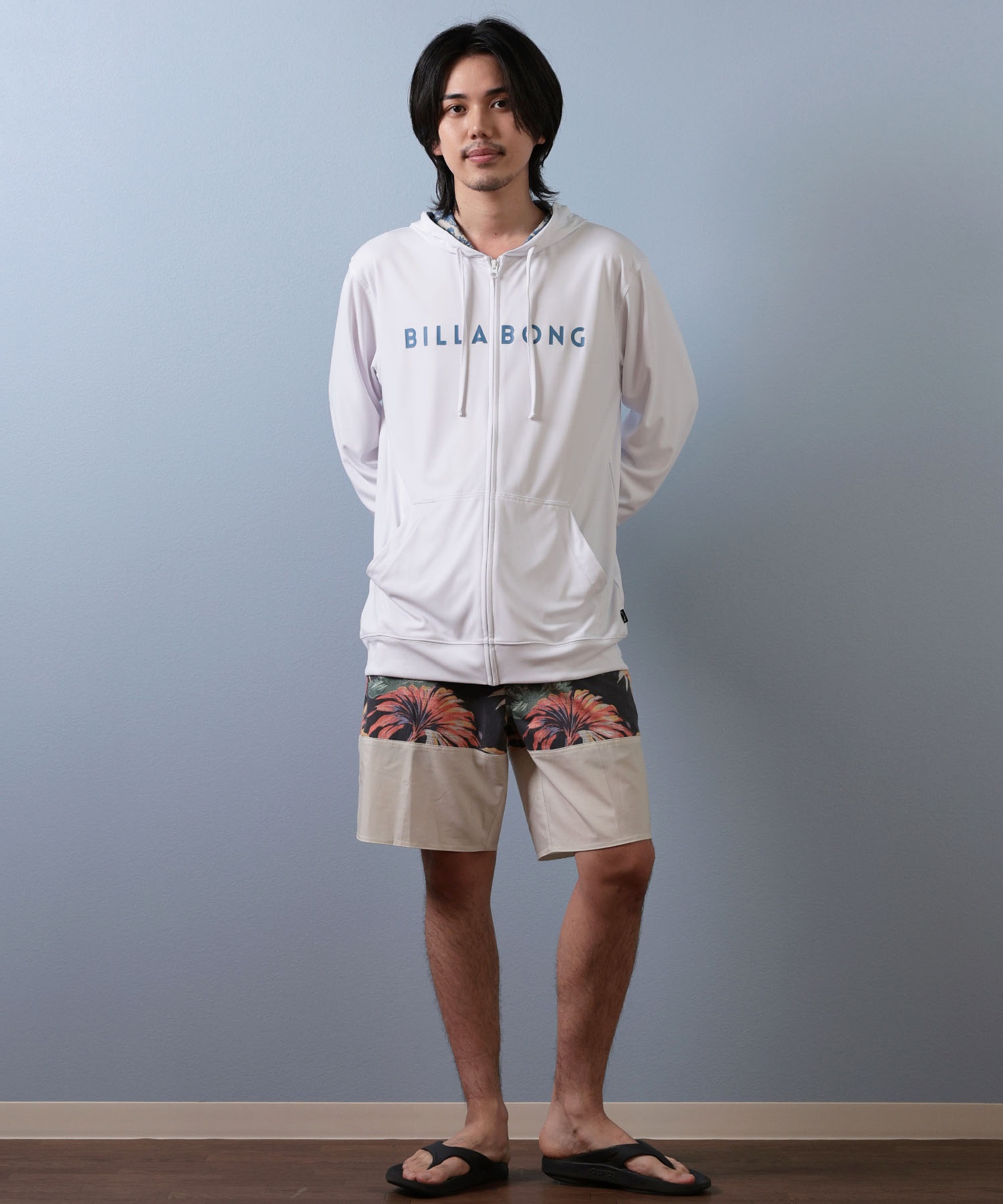 BILLABONG ビラボン 水着 ラッシュガード ジップアップ パーカー メンズ 長袖 ロゴ UVカット BF01A-852(BLK-S)