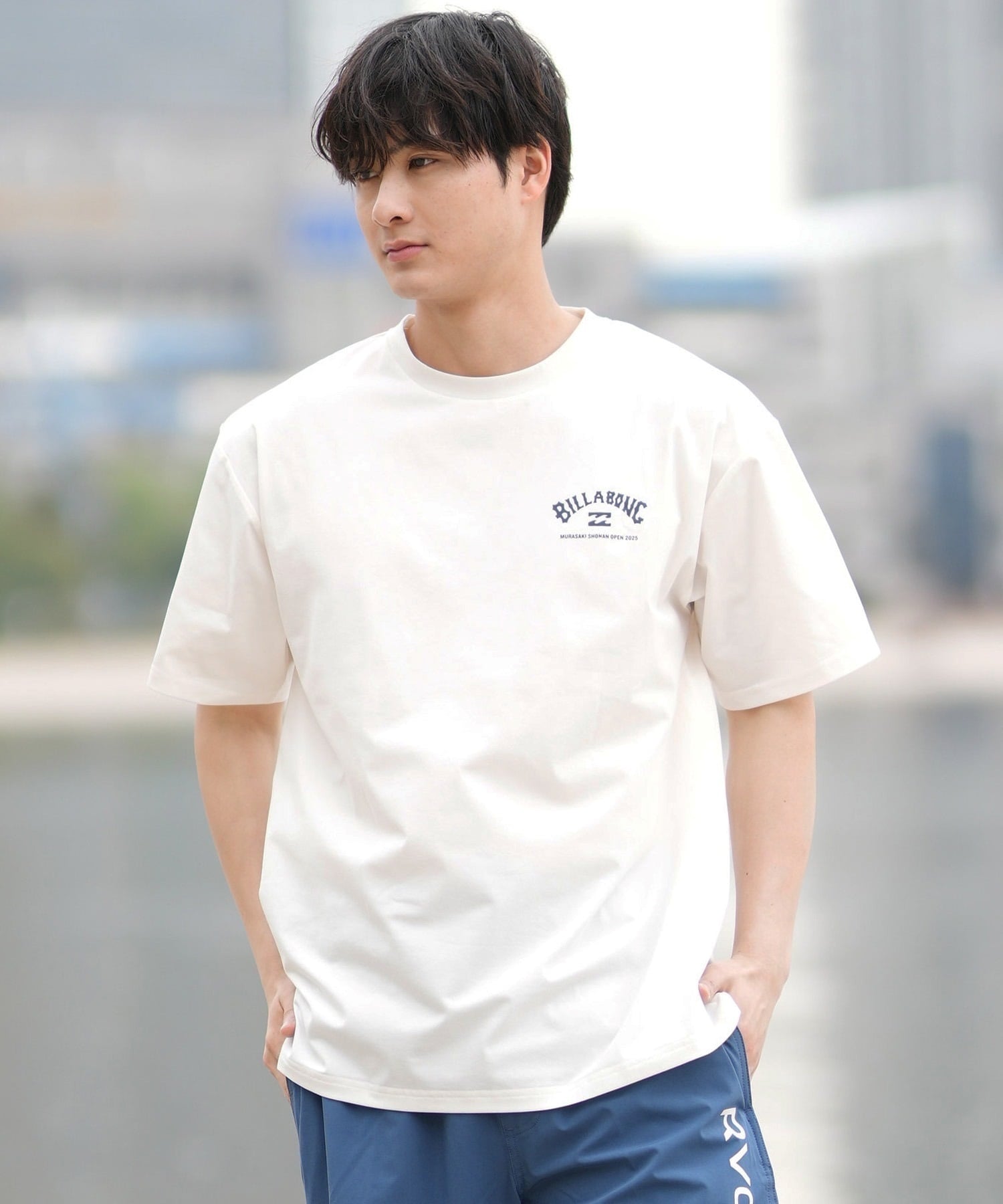 BILLABONG ビラボン 半袖 Tシャツ メンズ SHONAN OPEN SURFFLEX UVケアラッシュガード BF01A-U08 湘南オープン限定商品(BLK-S)