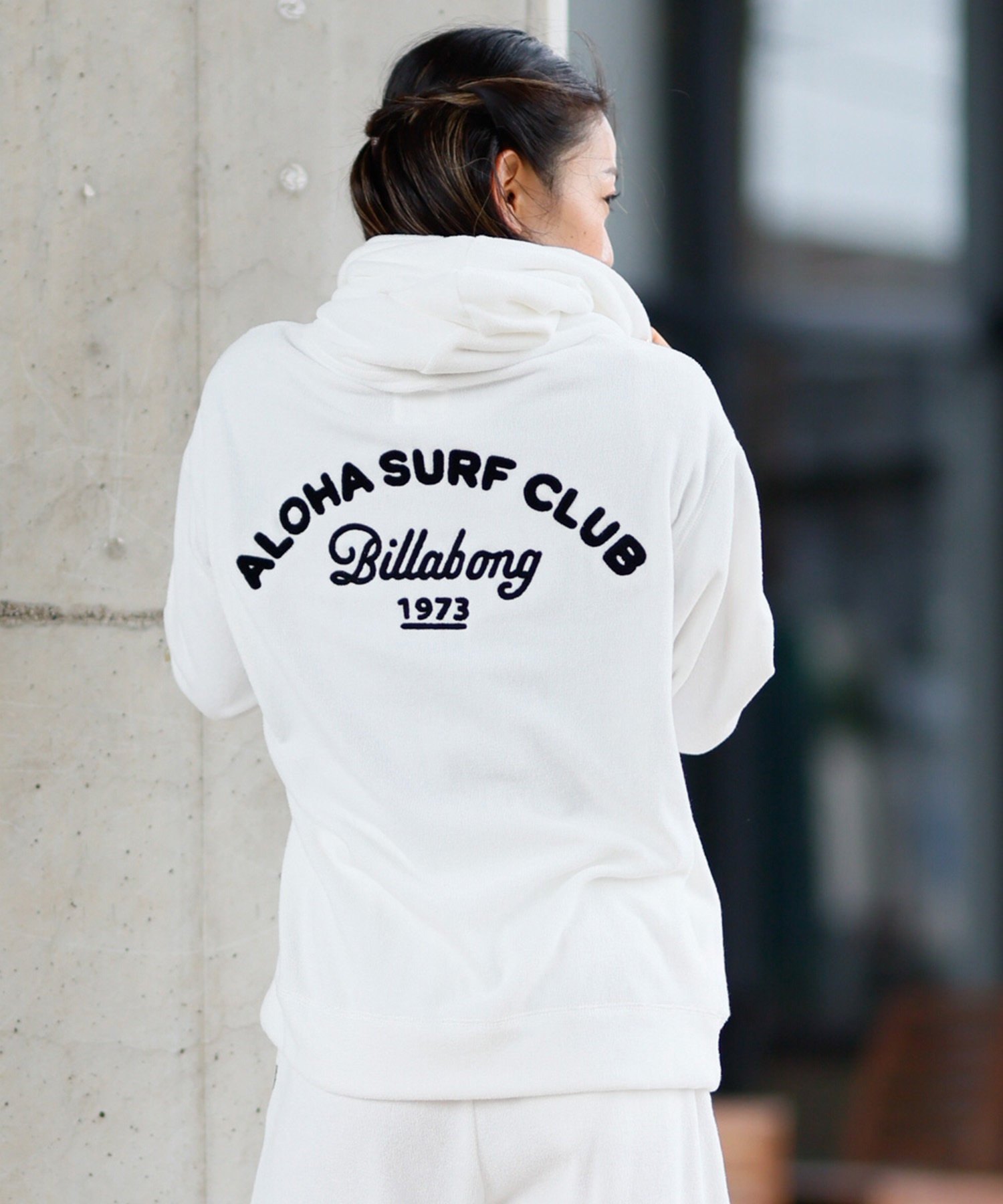 BILLABONG ビラボン パーカー ジップアップ レディース パイル生地 バックロゴ セットアップ対応 BF013-007(SCS-M)