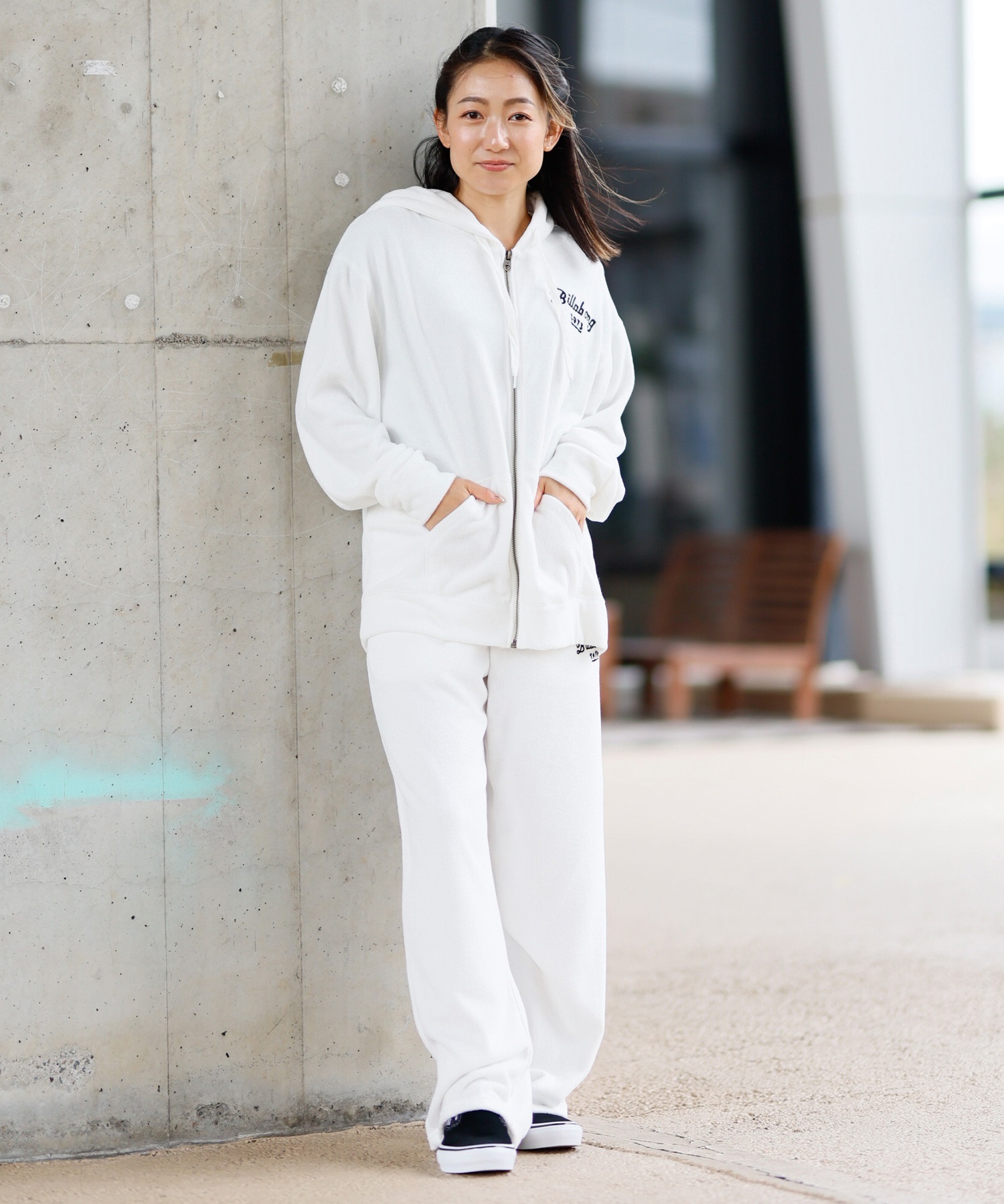 BILLABONG ビラボン パーカー ジップアップ レディース パイル生地 バックロゴ セットアップ対応 BF013-007(SCS-M)