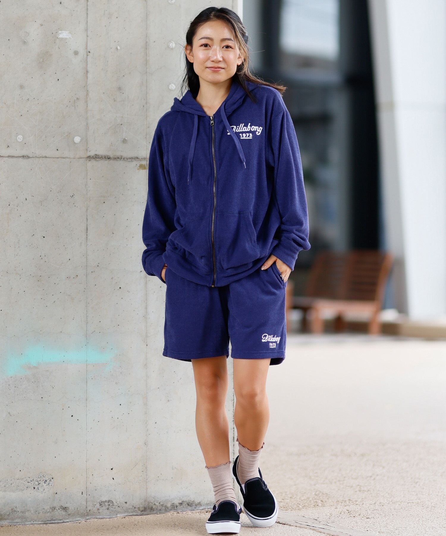 BILLABONG ビラボン パーカー ジップアップ レディース パイル生地 バックロゴ セットアップ対応 BF013-007(SCS-M)