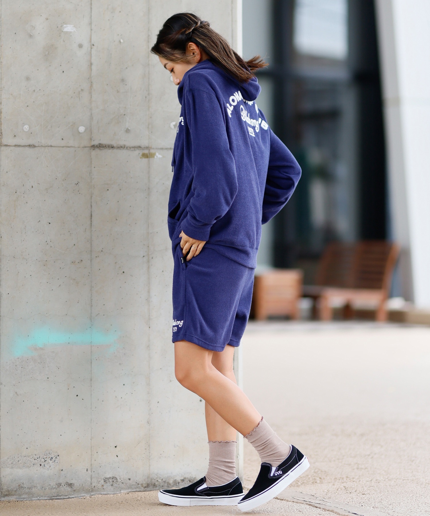 BILLABONG ビラボン パーカー ジップアップ レディース パイル生地 バックロゴ セットアップ対応 BF013-007(SCS-M)