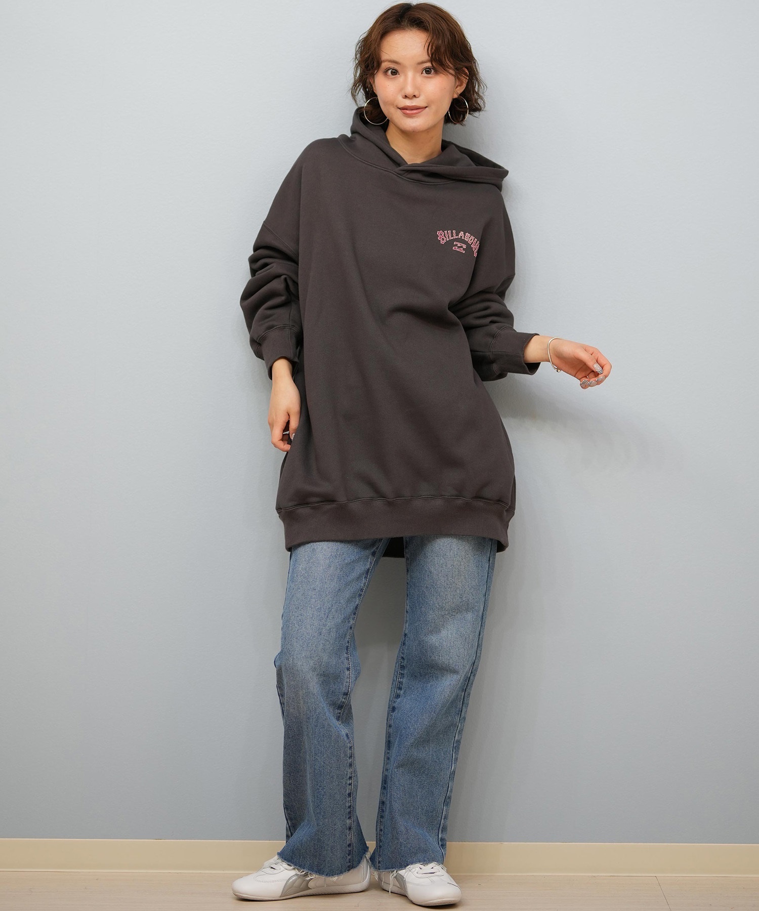 BILLABONG ビラボン プルオーバー パーカー レディース オーバーサイズ バックプリント 裏起毛 BF014-016(OFB-M)