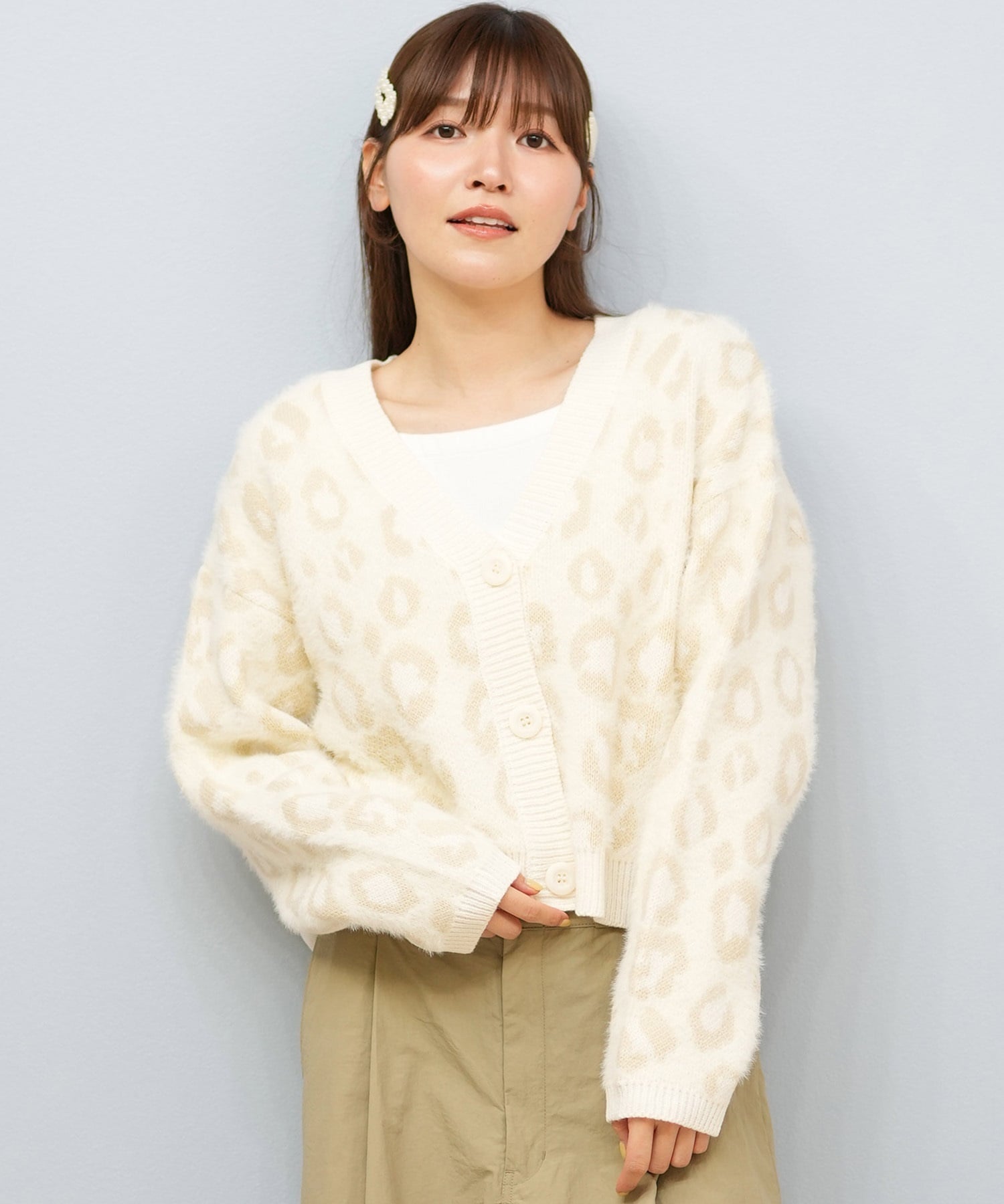 BILLABONG ビラボン ニット セーター カーディガン レディース ヒョウ柄 レオパード柄 バックプリント BF014-U05 ムラサキスポーツ限定(BLK-M)