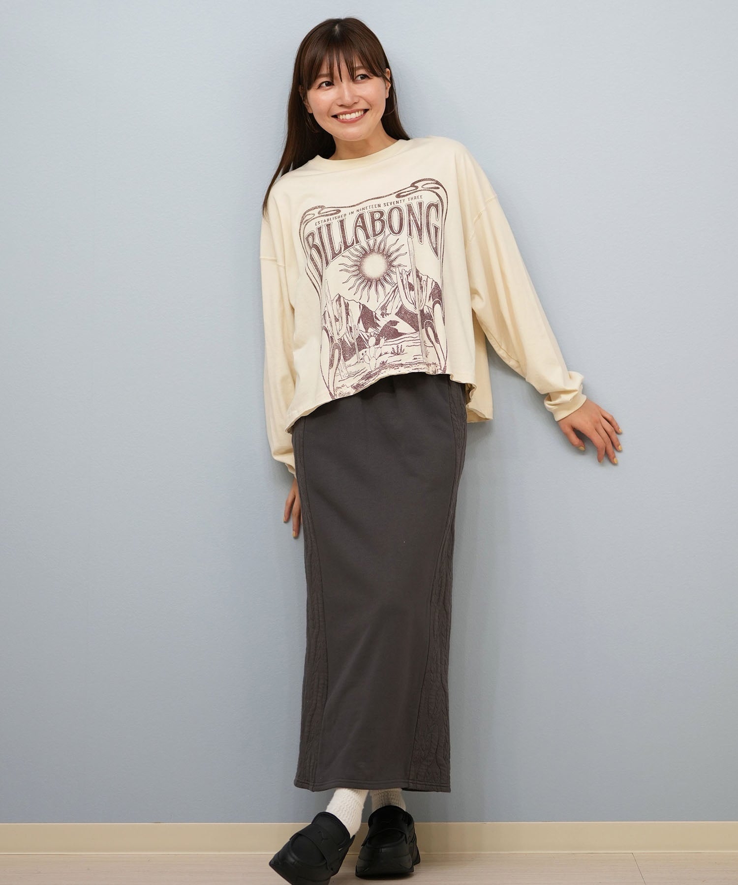 BILLABONG ビラボン 長袖 Tシャツ ロンT レディース DESERT WANDERING LS TEE BF014-054(BUR-M)
