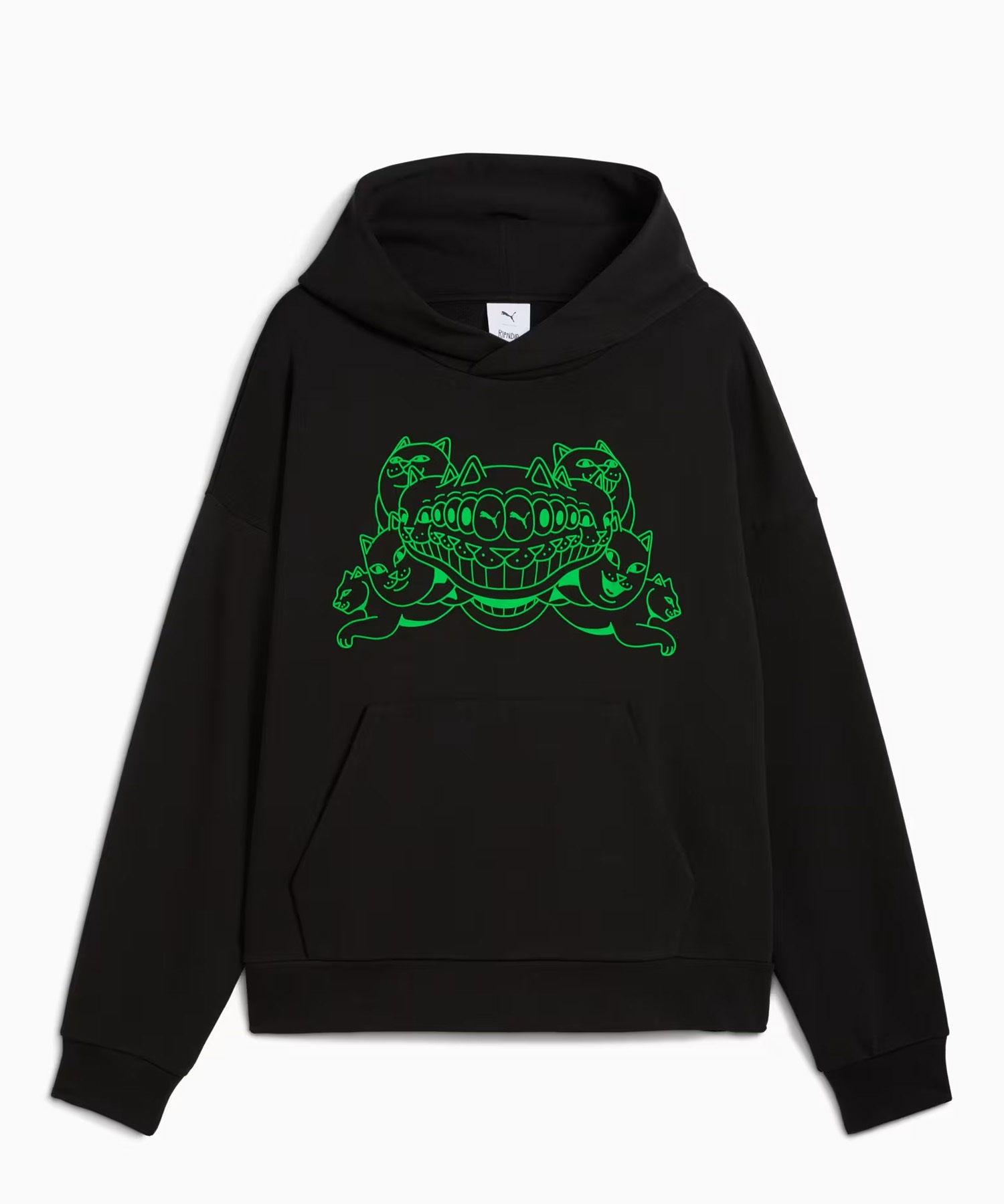 9月27日発売 PUMA プーマ × RIPNDIP リップンディップ コラボ メンズ ボクシー グラフィック フーディ プルオーバー パーカー 裏毛 632414(01-M)