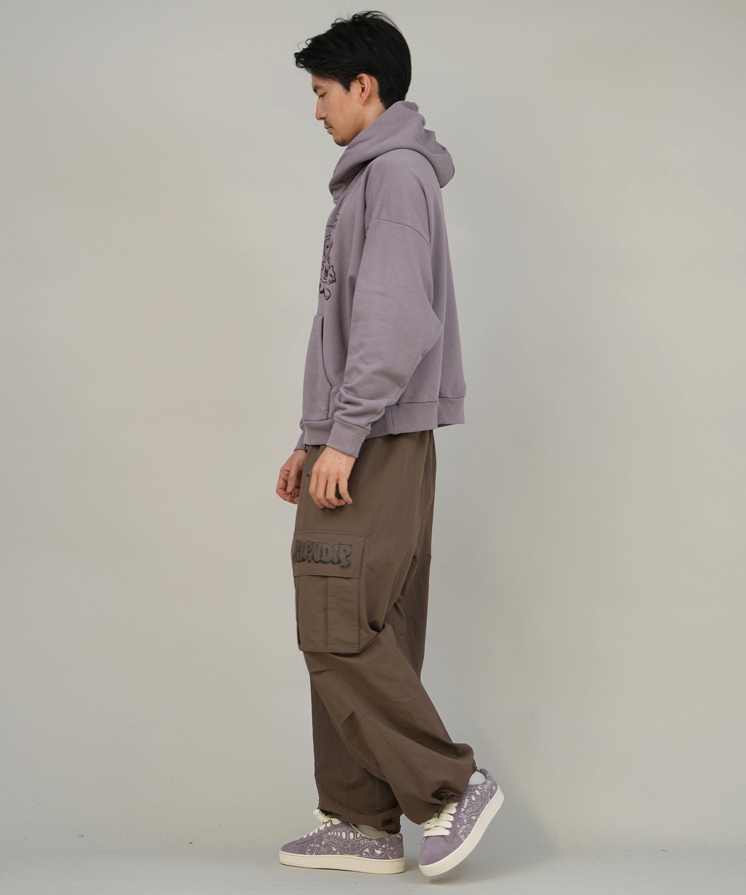 9月27日発売 PUMA プーマ × RIPNDIP リップンディップ コラボ メンズ ボクシー グラフィック フーディ プルオーバー パーカー 裏毛 632414(01-M)