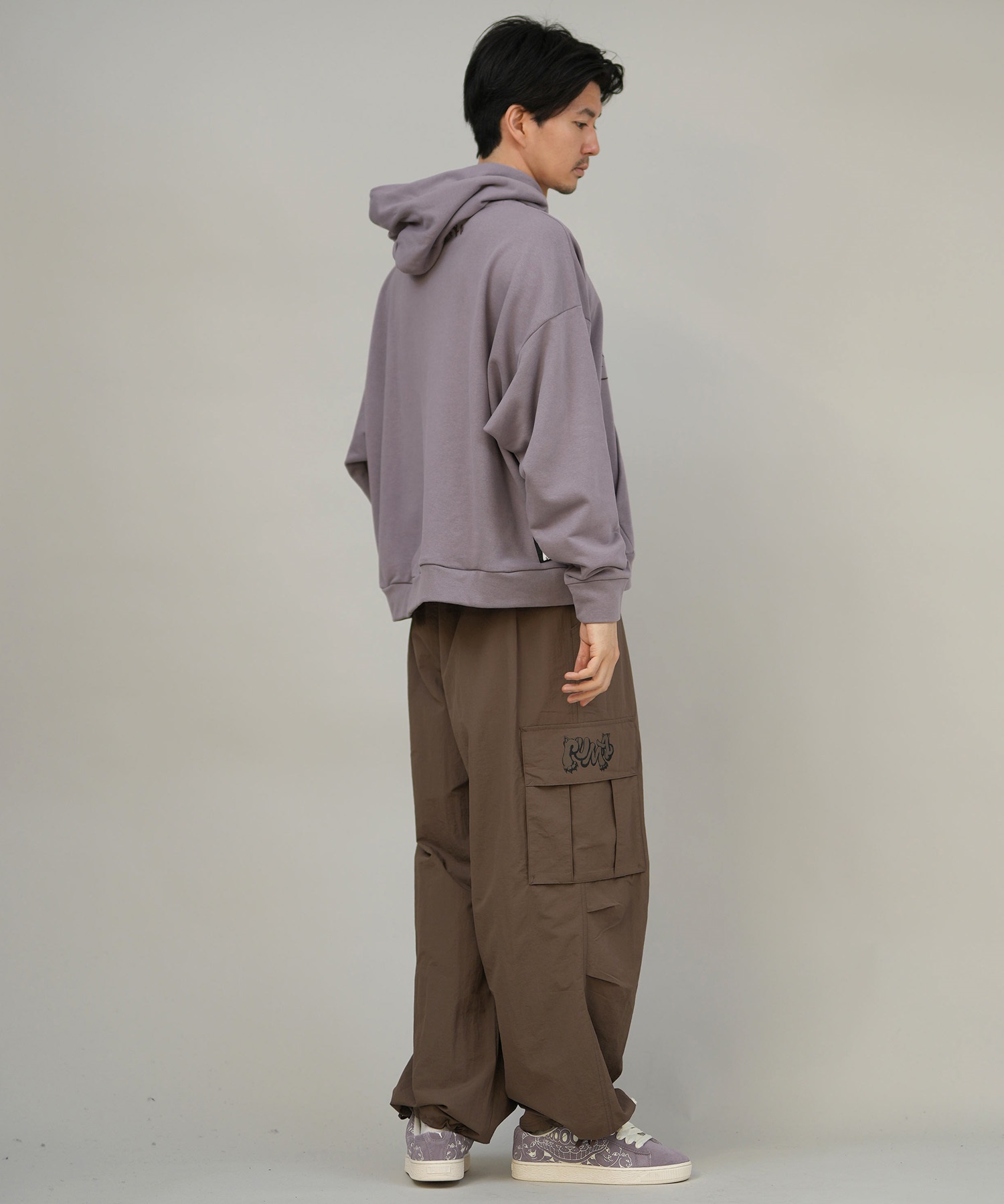 9月27日発売 PUMA プーマ × RIPNDIP リップンディップ コラボ メンズ ボクシー グラフィック フーディ プルオーバー パーカー 裏毛 632414(01-M)