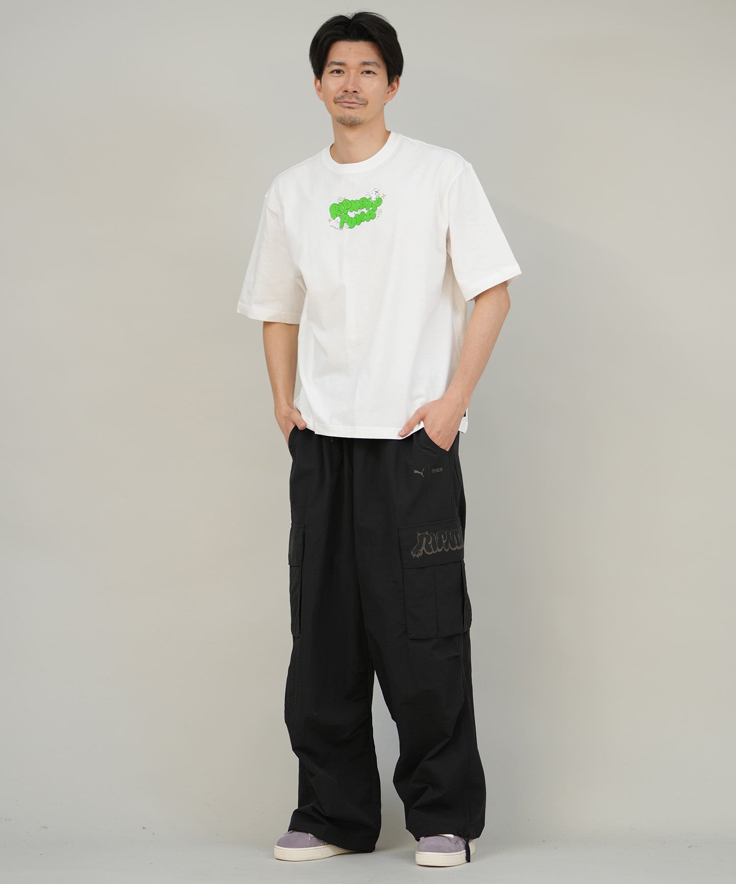 9月27日発売 PUMA プーマ × RIPNDIP リップンディップ コラボ メンズ エクストリーム カーゴパンツ ロングパンツ 632417(01-M)