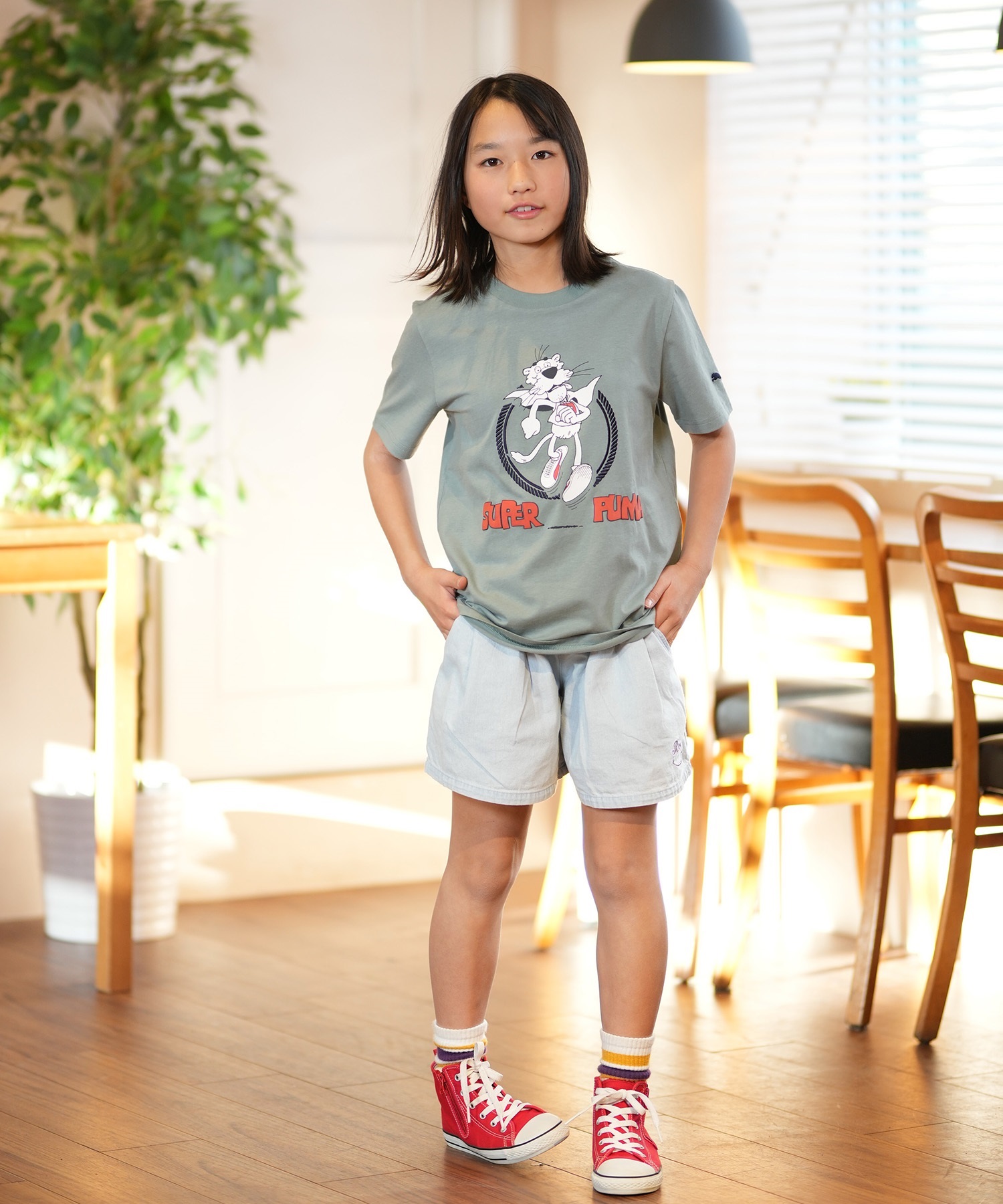 PUMA プーマ Tシャツ キッズ 半袖 スーパープーマ SUPER PUMA 629864(87-128cm)