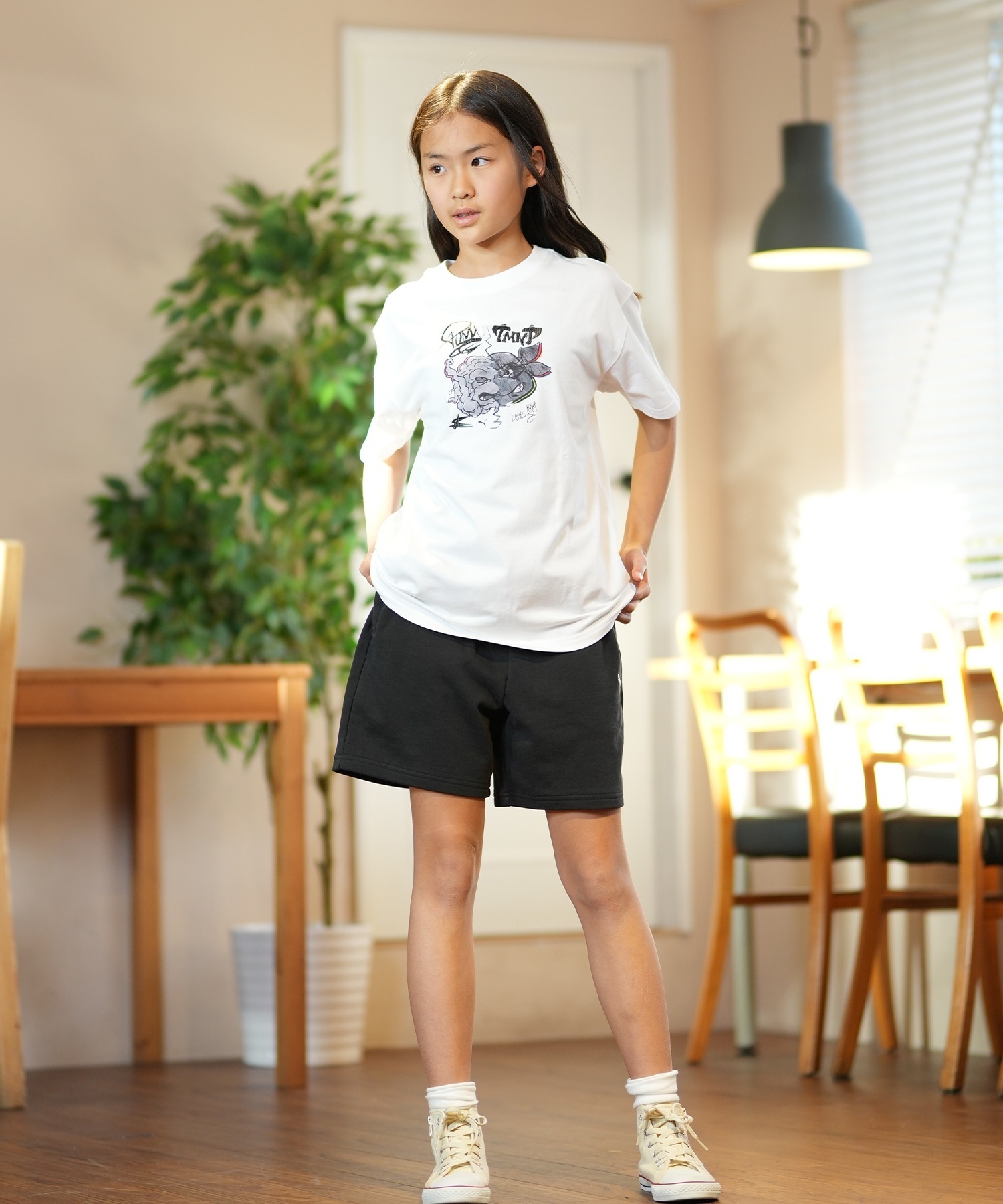 PUMA プーマ × TMNT ティーンエイジ・ミュータント・ニンジャ・タートルズ コラボ Tシャツ キッズ 半袖 630084(02-128cm)