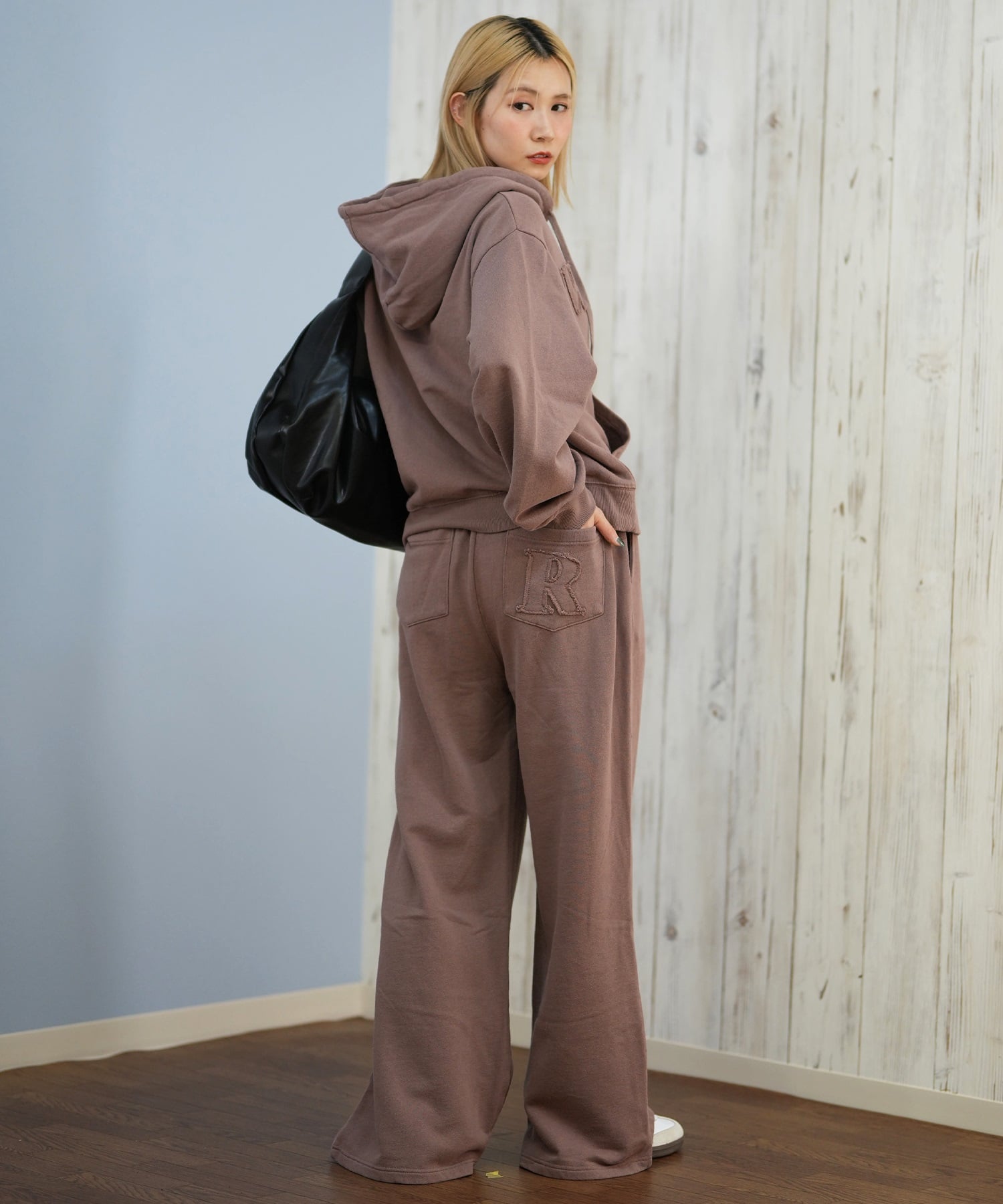 RIKKA FEMME リッカファム ジップアップ パーカー レディース スウェット フーディー ロゴ ワッペン 裏毛 セットアップ対応 RF25FW09(CGY-FREE)