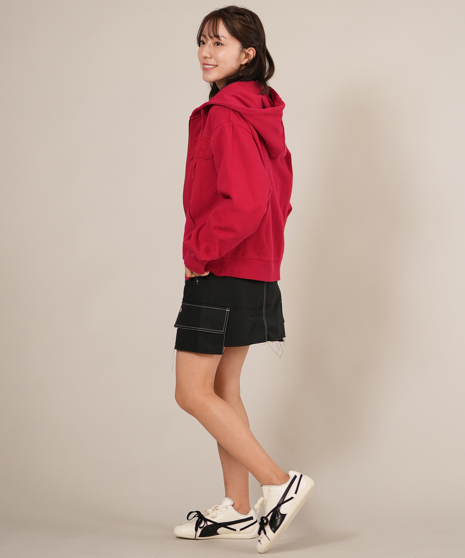 RIKKA FEMME リッカファム ジップアップ パーカー レディース スウェット フーディー ロゴ ワッペン 裏毛 セットアップ対応 RF25FW09(CGY-FREE)