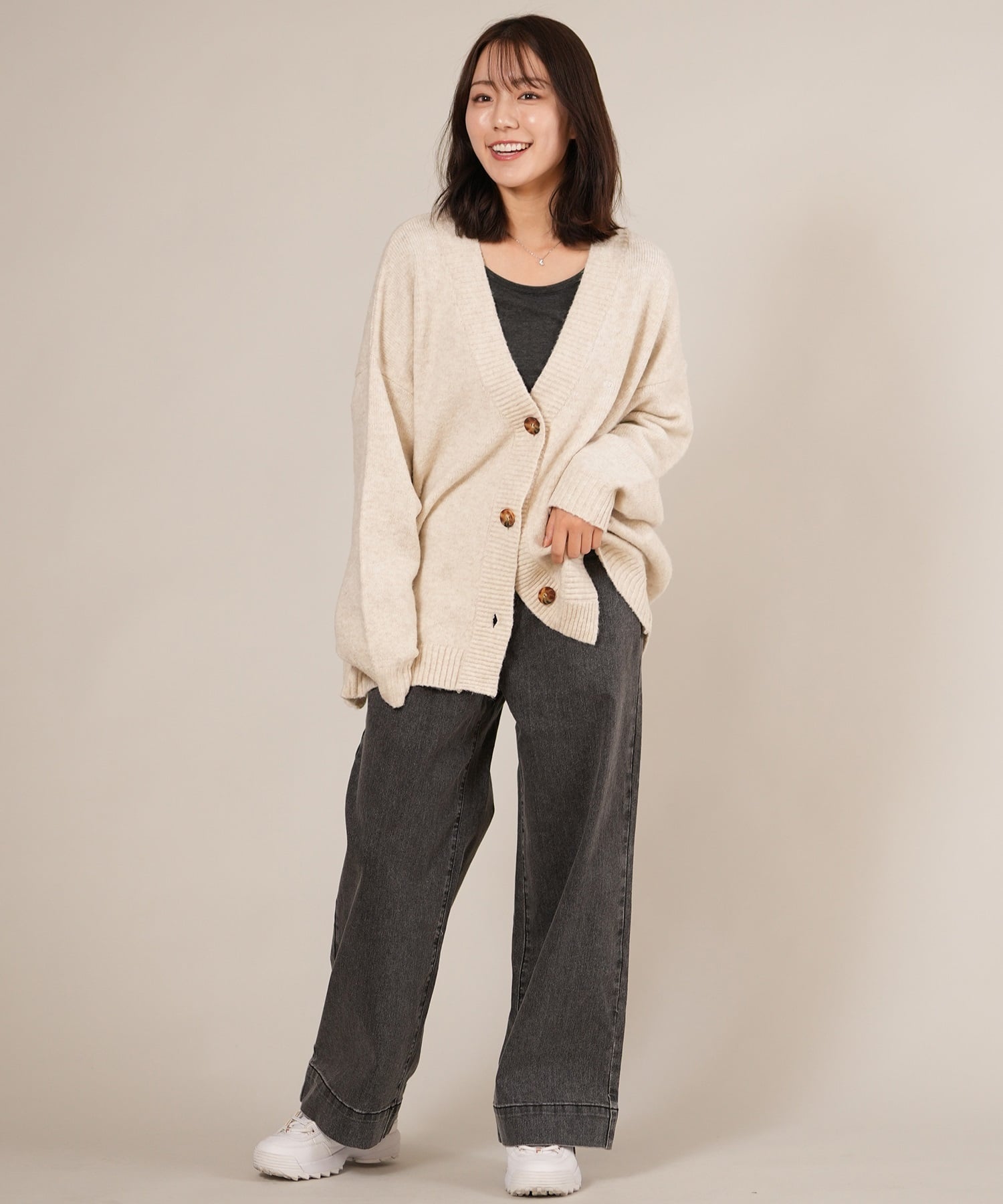 RIKKA FEMME リッカファム ニット セーター カーディガン レディース ビッグシルエット RF25FW23(IVO-FREE)