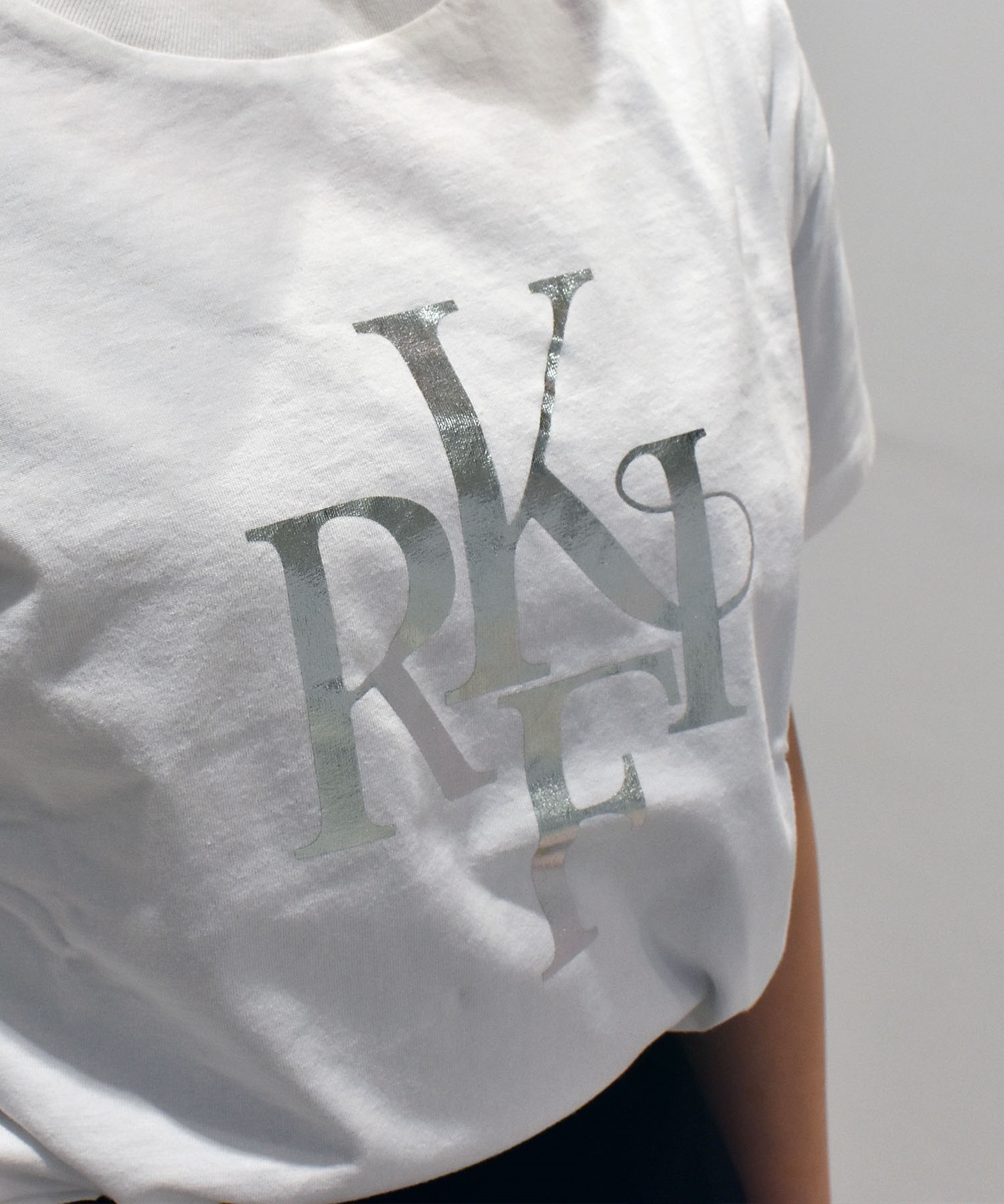 RIKKA FEMME リッカファム 半袖 Tシャツ レディース 箔プリント RF25SS09(WT/GD-FREE)
