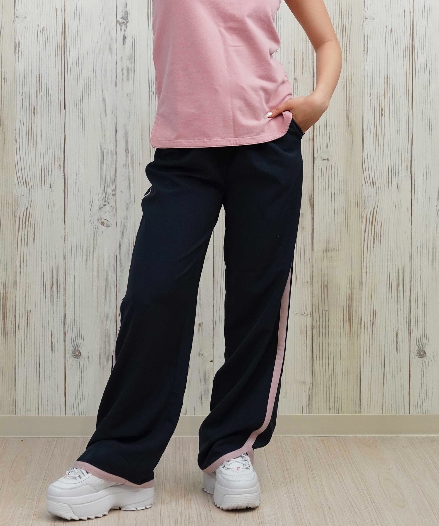 RIKKA FEMME リッカファム ロングパンツ レディース イージーパンツ サイドライン  RF25HS06(LBG-SM)