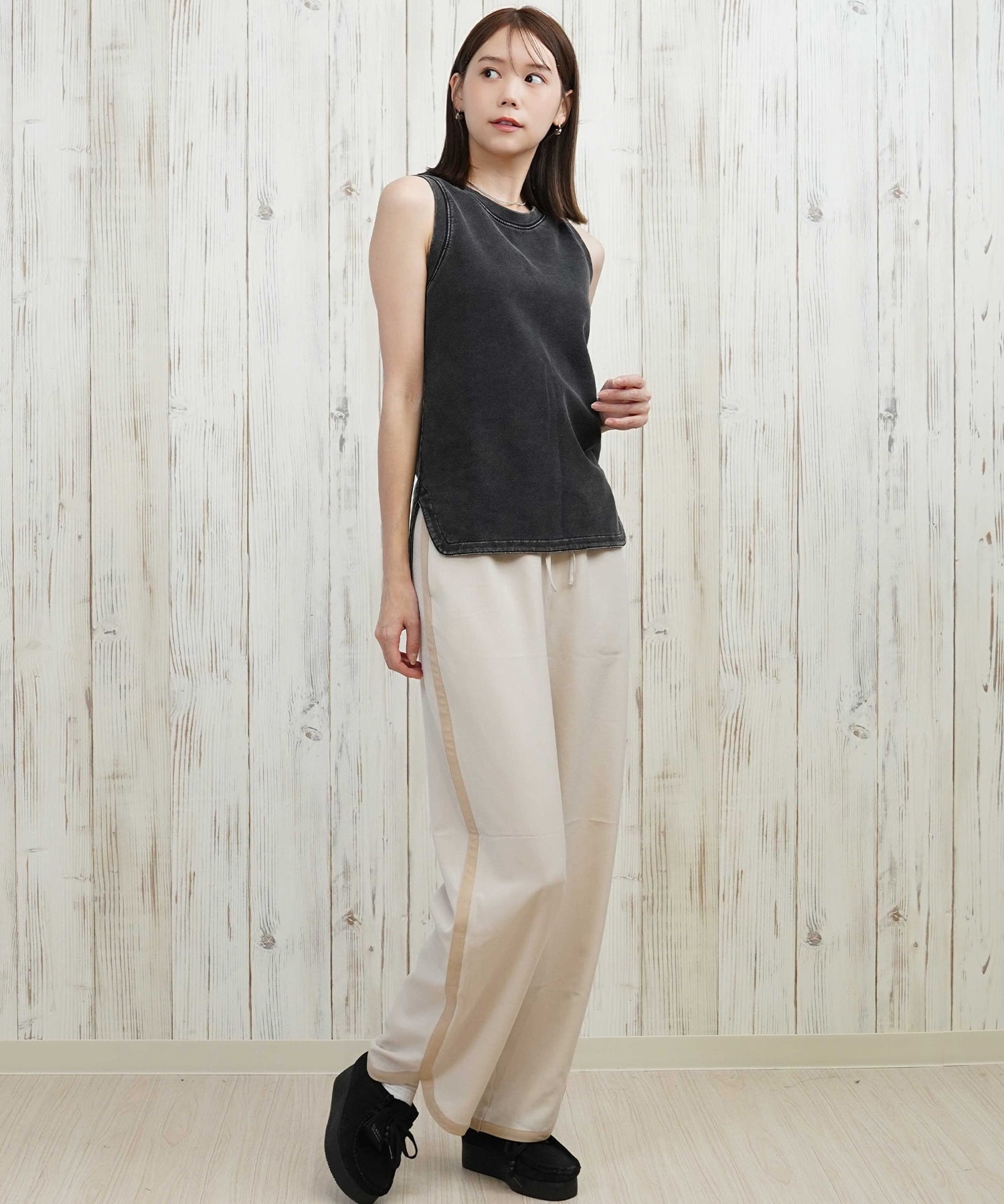 RIKKA FEMME リッカファム ロングパンツ レディース イージーパンツ サイドライン  RF25HS06(LBG-SM)