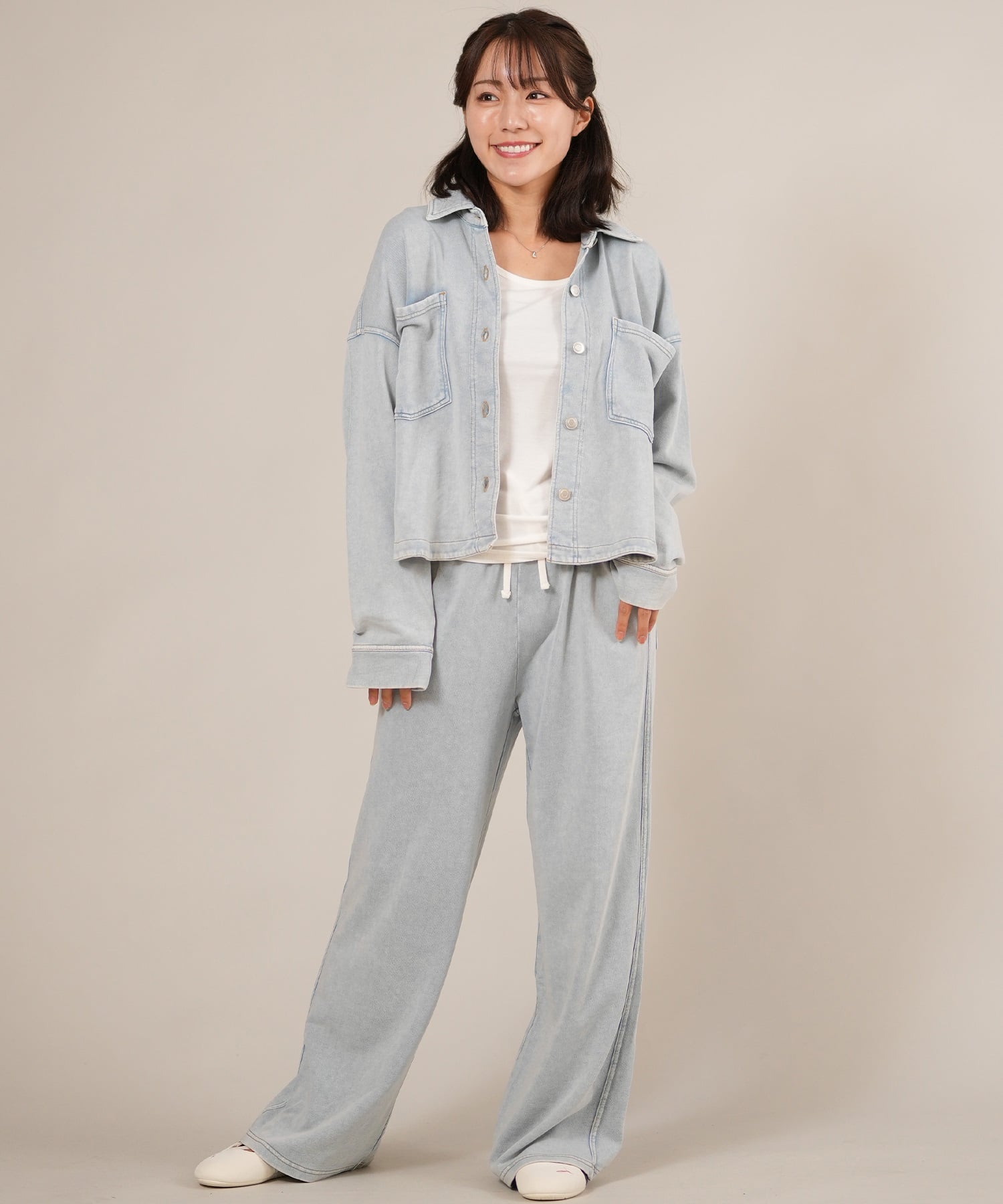 RIKKA FEMME リッカファム ロングパンツ レディース デニム スウェットパンツ セットアップ対応 RF25FW20(BLK-SM)