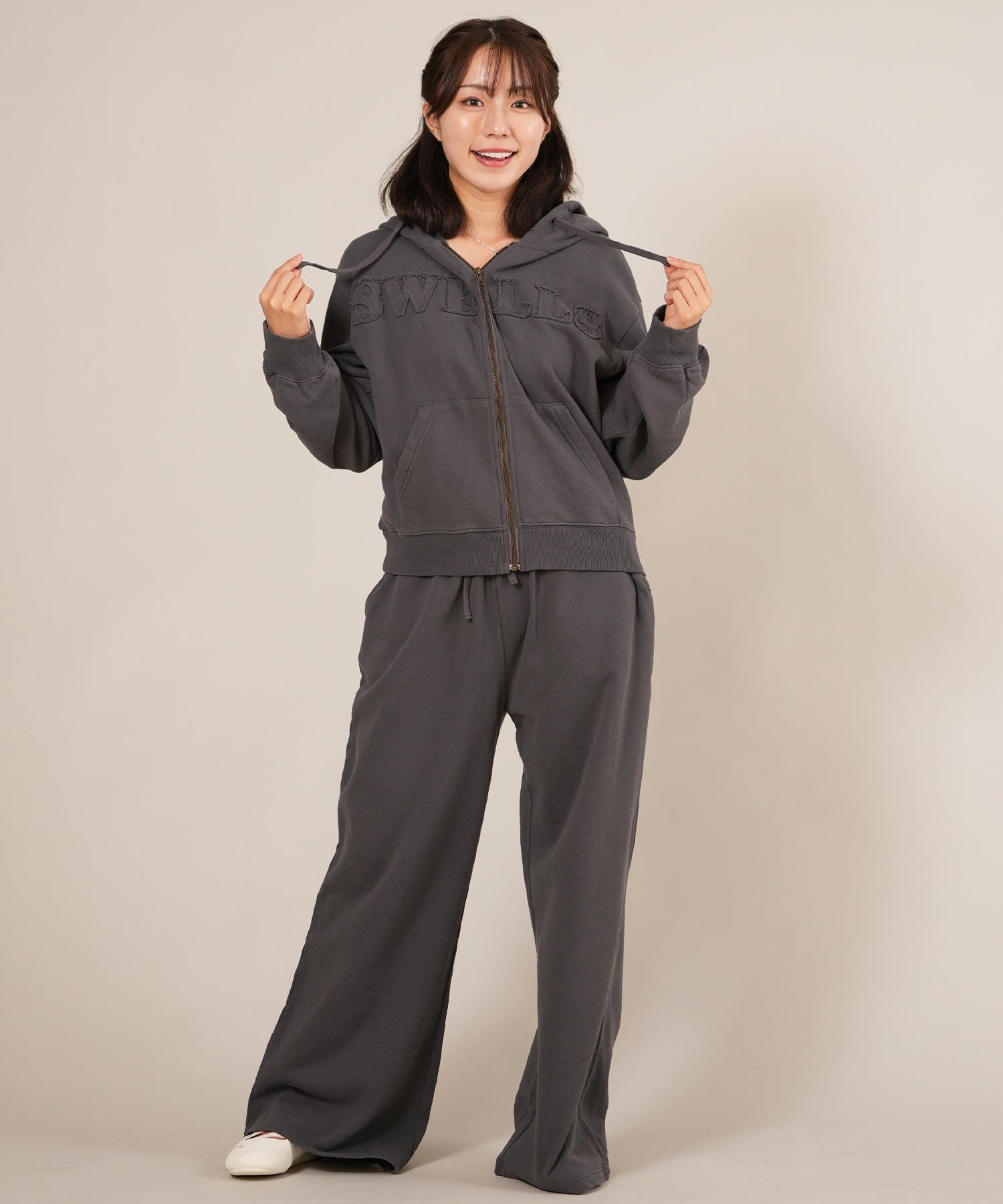 RIKKA FEMME リッカファム ロングパンツ レディース スウェットパンツ ポケット デザイン 裏毛 セットアップ対応 RF25FW10(CGY-FREE)