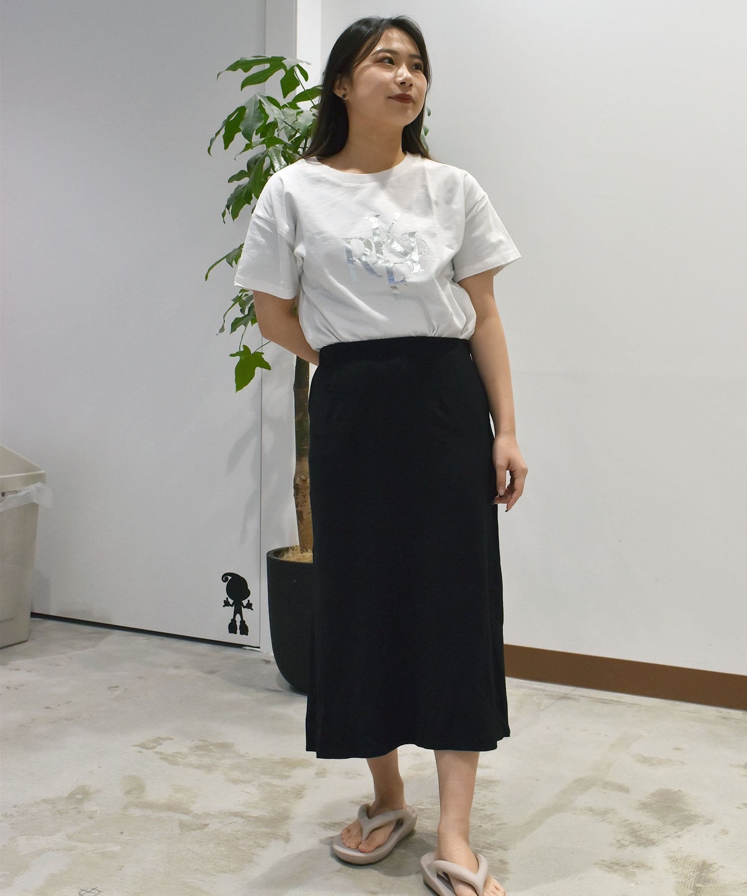 RIKKA FEMME リッカファム スカート レディース マーメイド風ポンチスカート RF25SS27(BLK-SM)