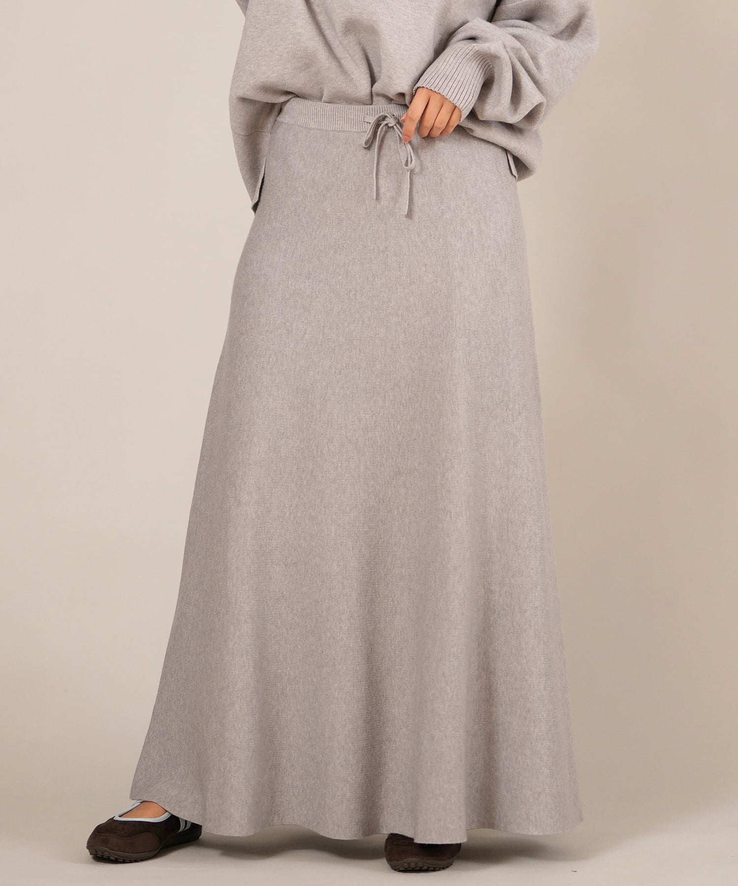 RIKKA FEMME リッカファム ロングスカート レディース リブニットスカート セットアップ対応 RF25FW15(GRY-FREE)