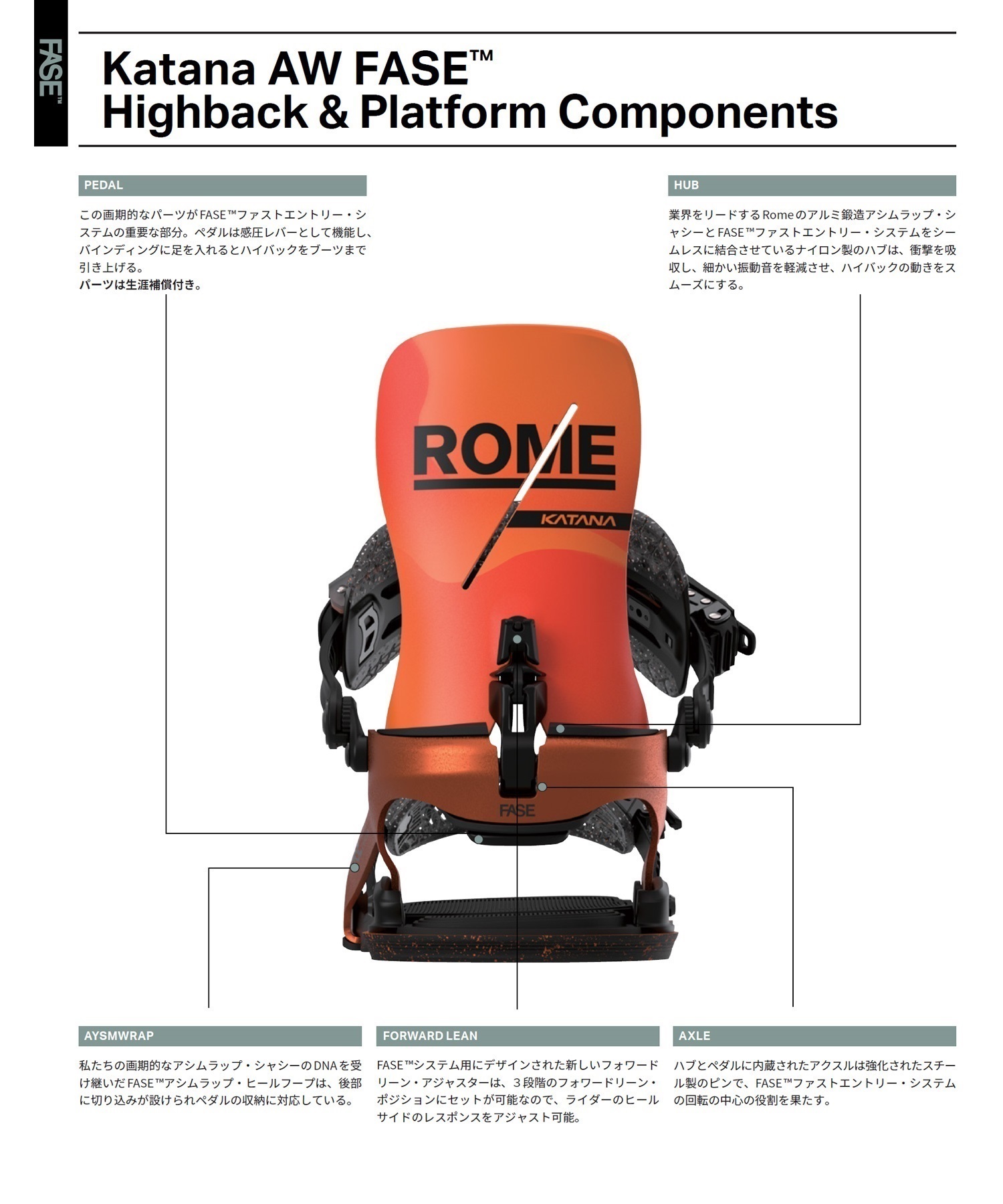 ROME ローム KATANA AW FASE x STALE スノーボード バインディング ビンディング メンズ ムラサキスポーツ 25-26モデル MM B21 【2526】(STALE-S)