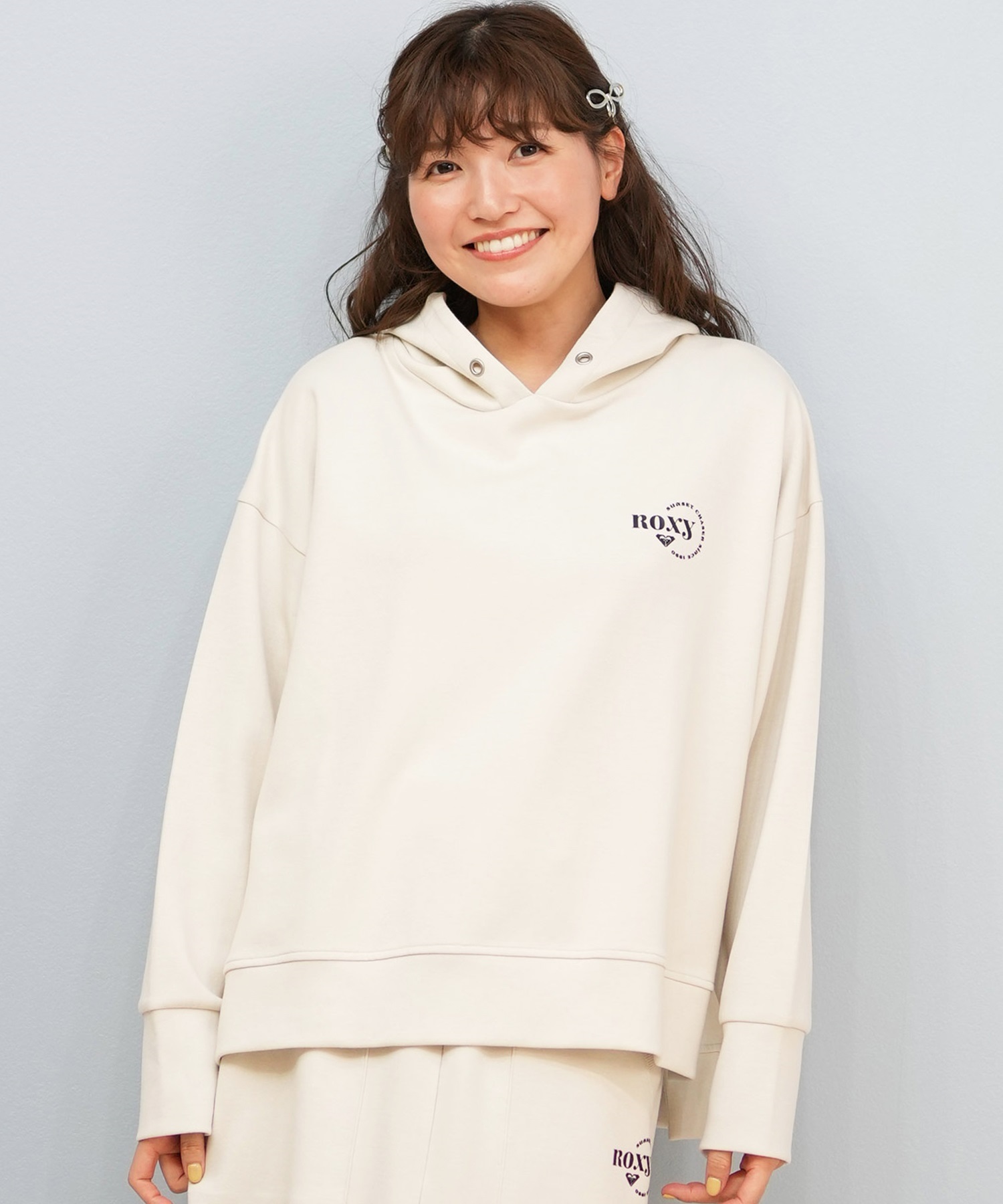 ROXY ロキシー プルオーバー パーカー レディース フーディー ロゴ ワンポイント オーバーサイズ セットアップ対応 RPO254610M(BLK-M)