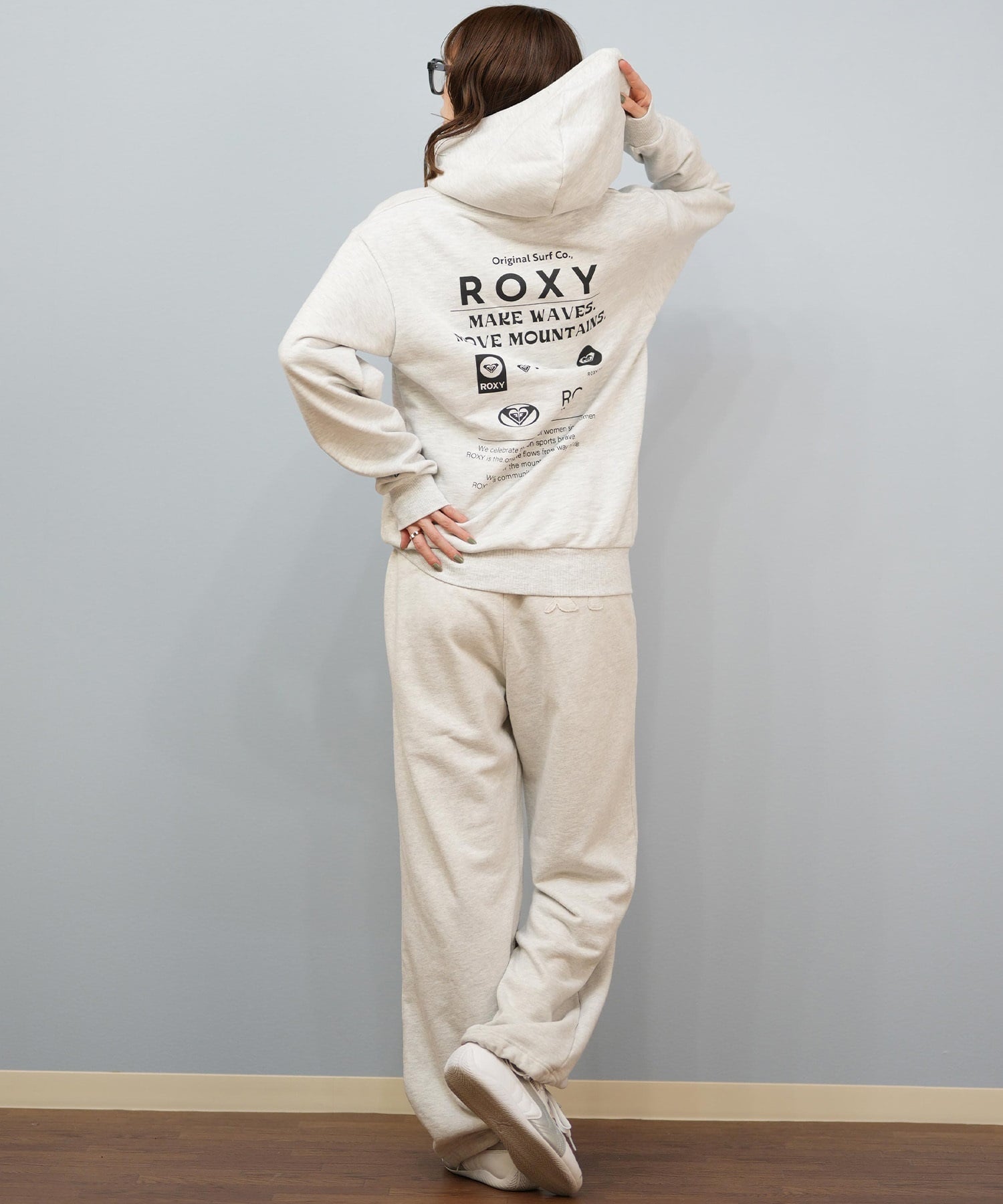 ROXY ロキシー ジップアップ パーカー レディース バックプリント ロゴ HISTORICAL LOGO ZIP HOODIE RZP254027(BLK-M)