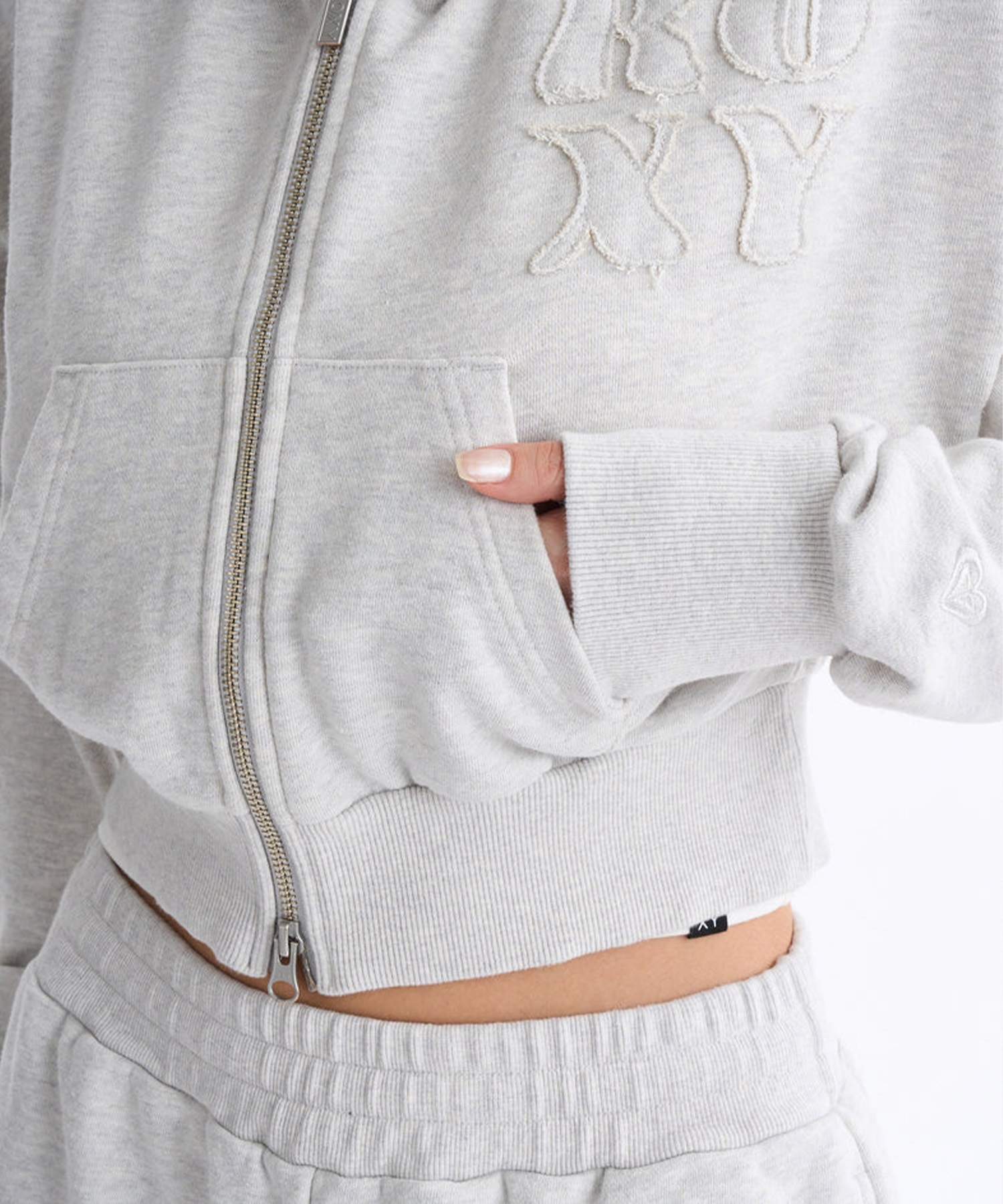 ROXY ロキシー ジップアップ パーカー レディース ウォッシュ加工 クロップド丈 ショート丈 セットアップ対応 YOLO ZIP RZP254034(BBK-S)