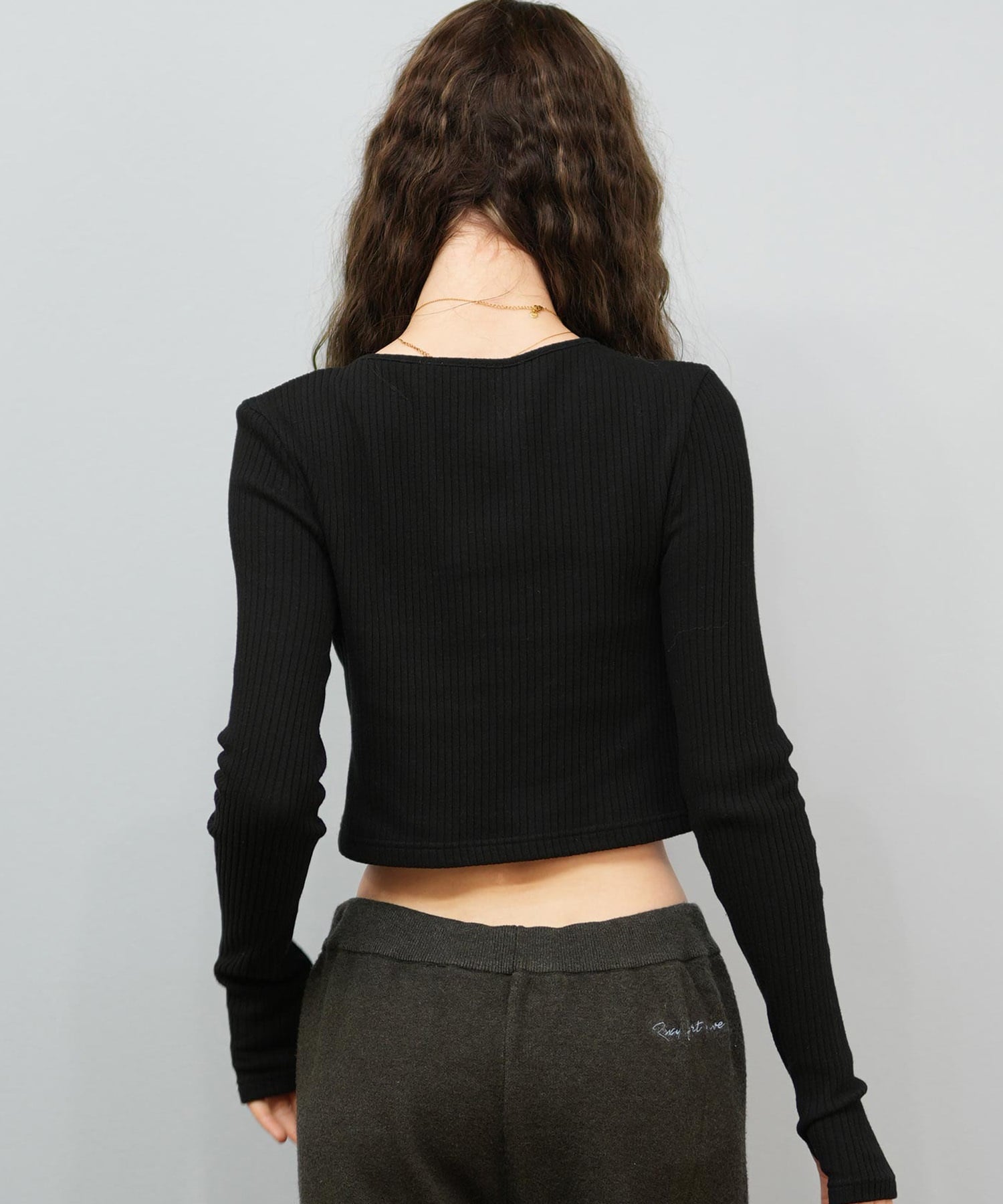 ROXY ロキシー ニット セーター カーディガン レディース クロップド丈 ショート丈 2点セット RDK254010(BLK-M)