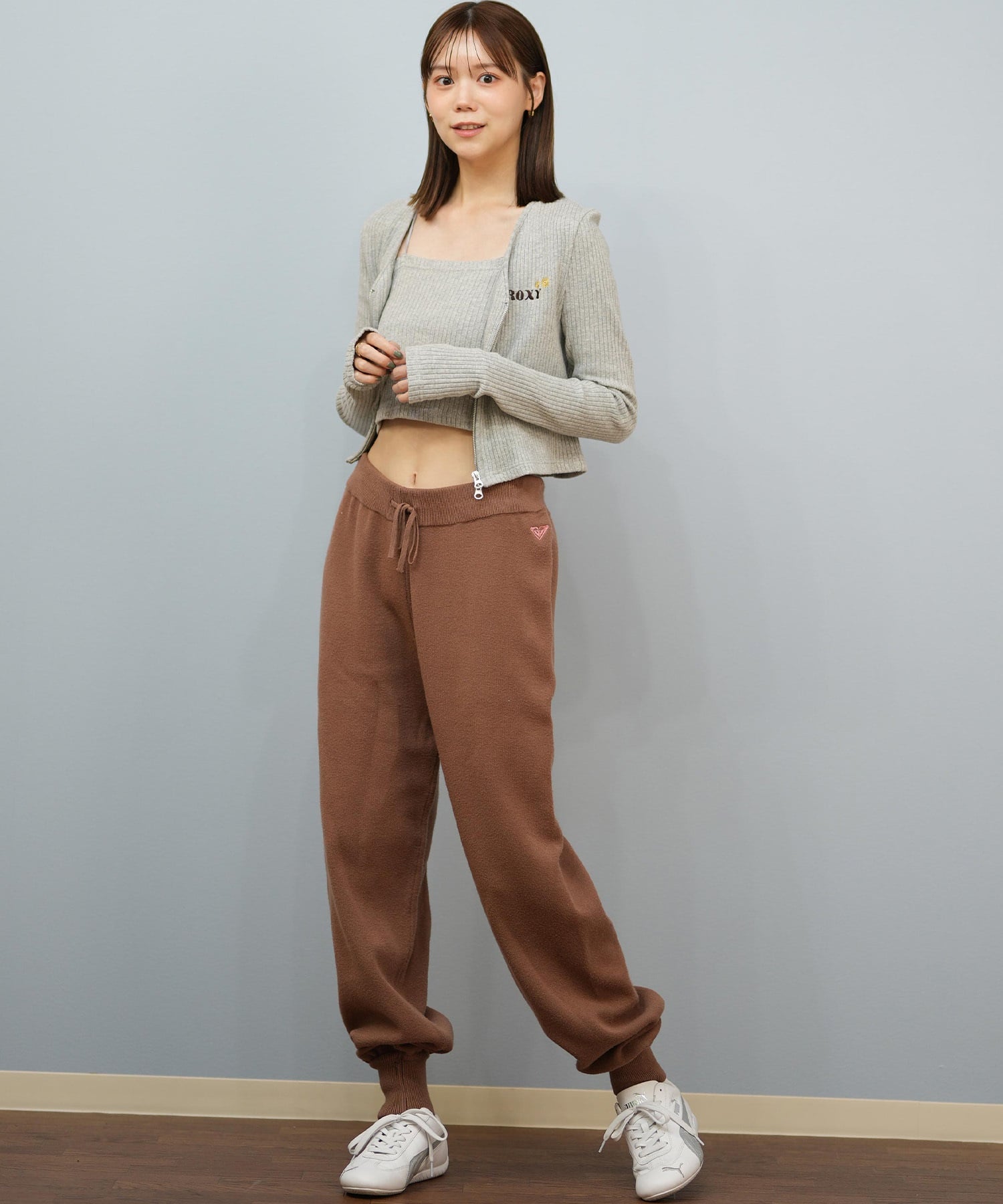 ROXY ロキシー ニット セーター カーディガン レディース クロップド丈 ショート丈 2点セット RDK254010(BLK-M)