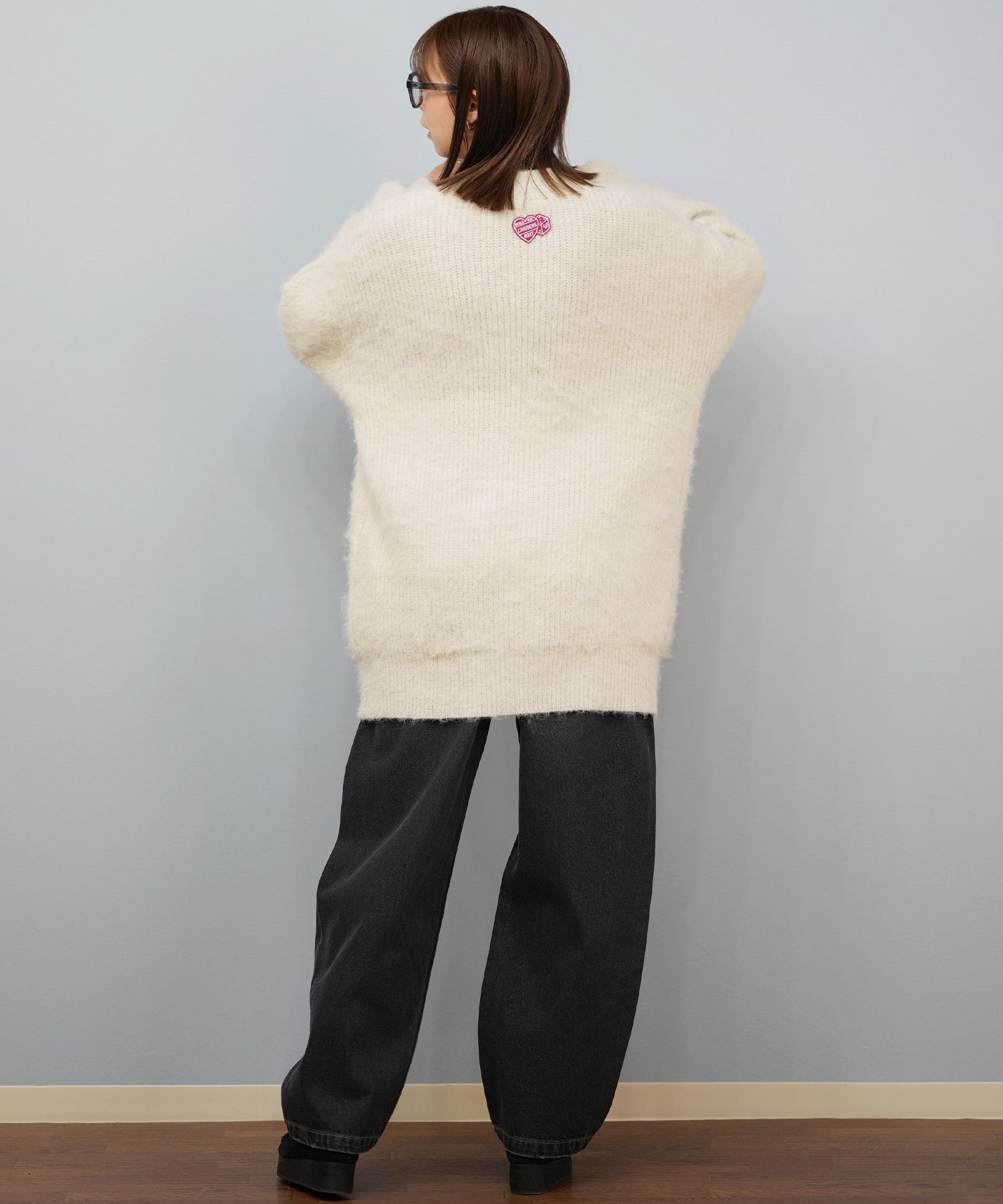 ROXY ロキシー ニット セーター カーディガン レディース ロング シンプル ロゴ MY HEART ウィメンズ カーディガン RSR254602T(BLK-M)