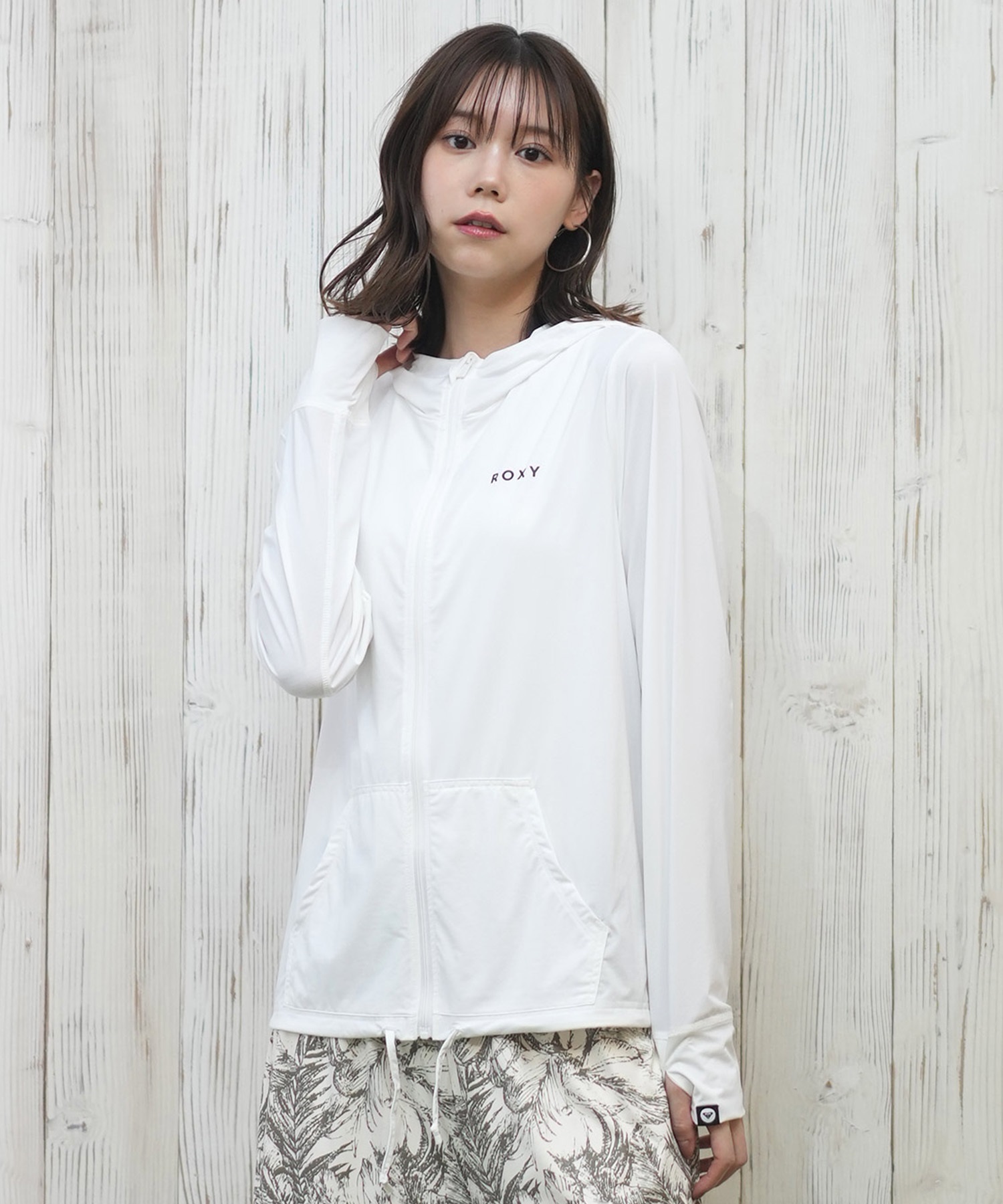ROXY ロキシー 水着 レディース ラッシュガード ジップアップ パーカー UVカット 接触冷感 速乾 軽量 AURORA RLY251029(WHT-S)