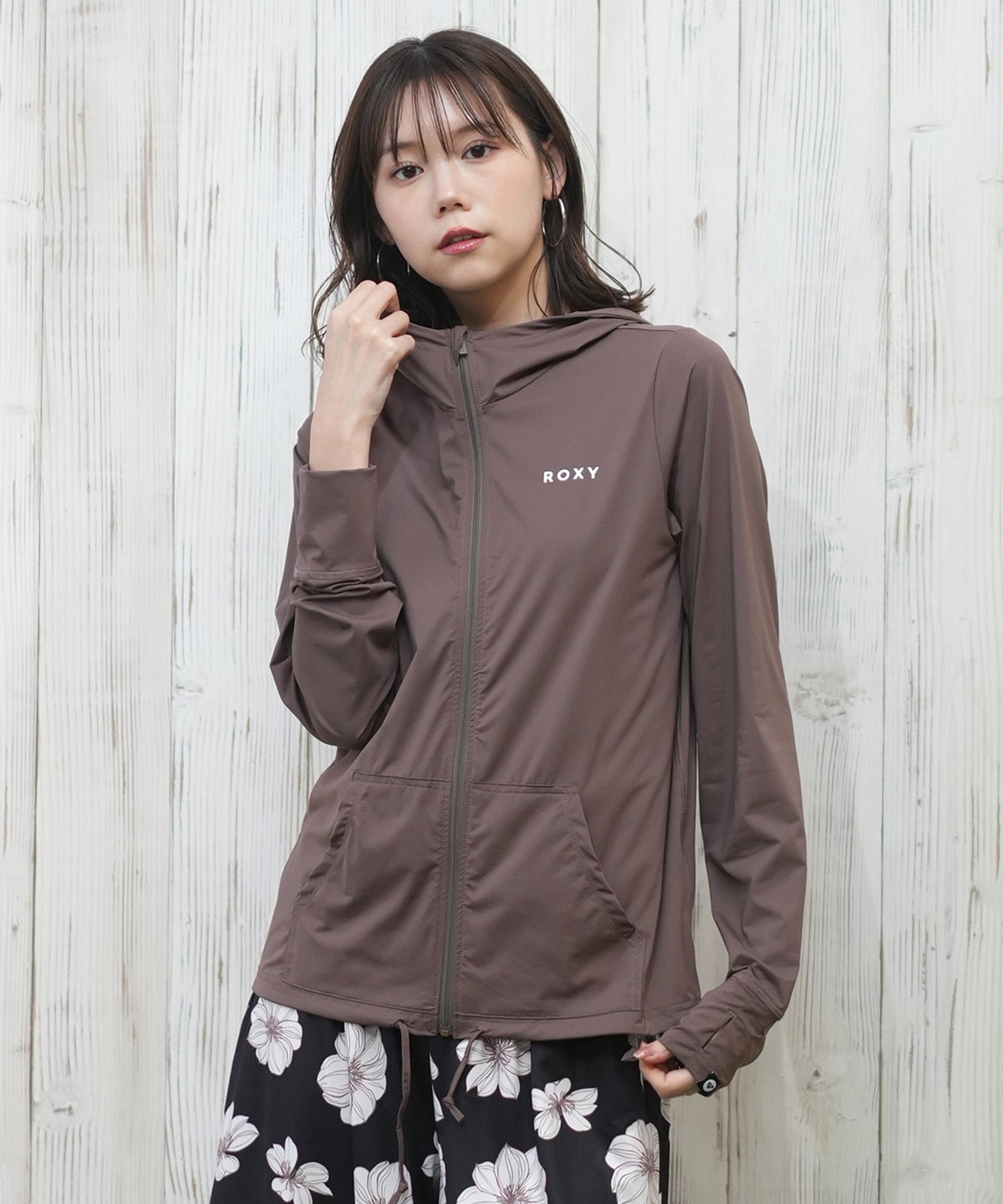 ROXY ロキシー 水着 レディース ラッシュガード ジップアップ パーカー UVカット 接触冷感 速乾 軽量 AURORA RLY251029(WHT-S)