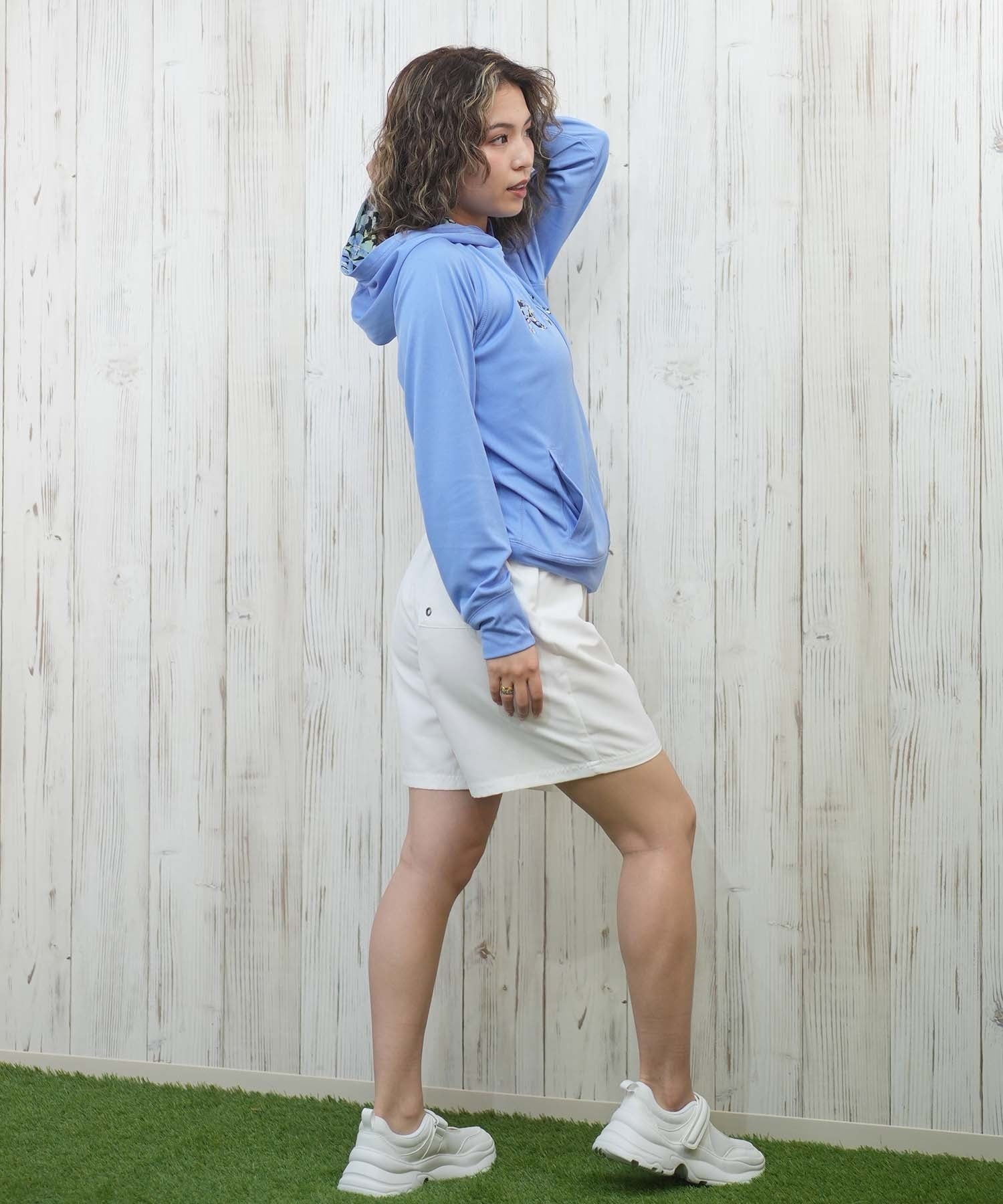 ROXY ロキシー ラッシュガード レディース パーカー ジップアップ 長袖 水陸両用 UVカット ARTSY FLORAL LOGO PARKA RLY251041(BLU-S)