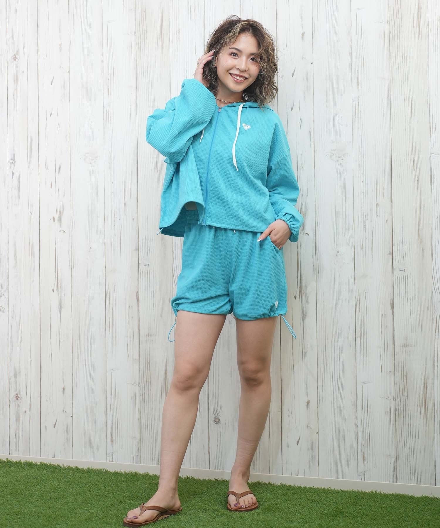 ROXY ロキシー ラッシュガード レディース パーカー ジップアップ 長袖 水陸両用 UVカット SEASIDE BLUE RLY251049(BLK-M)
