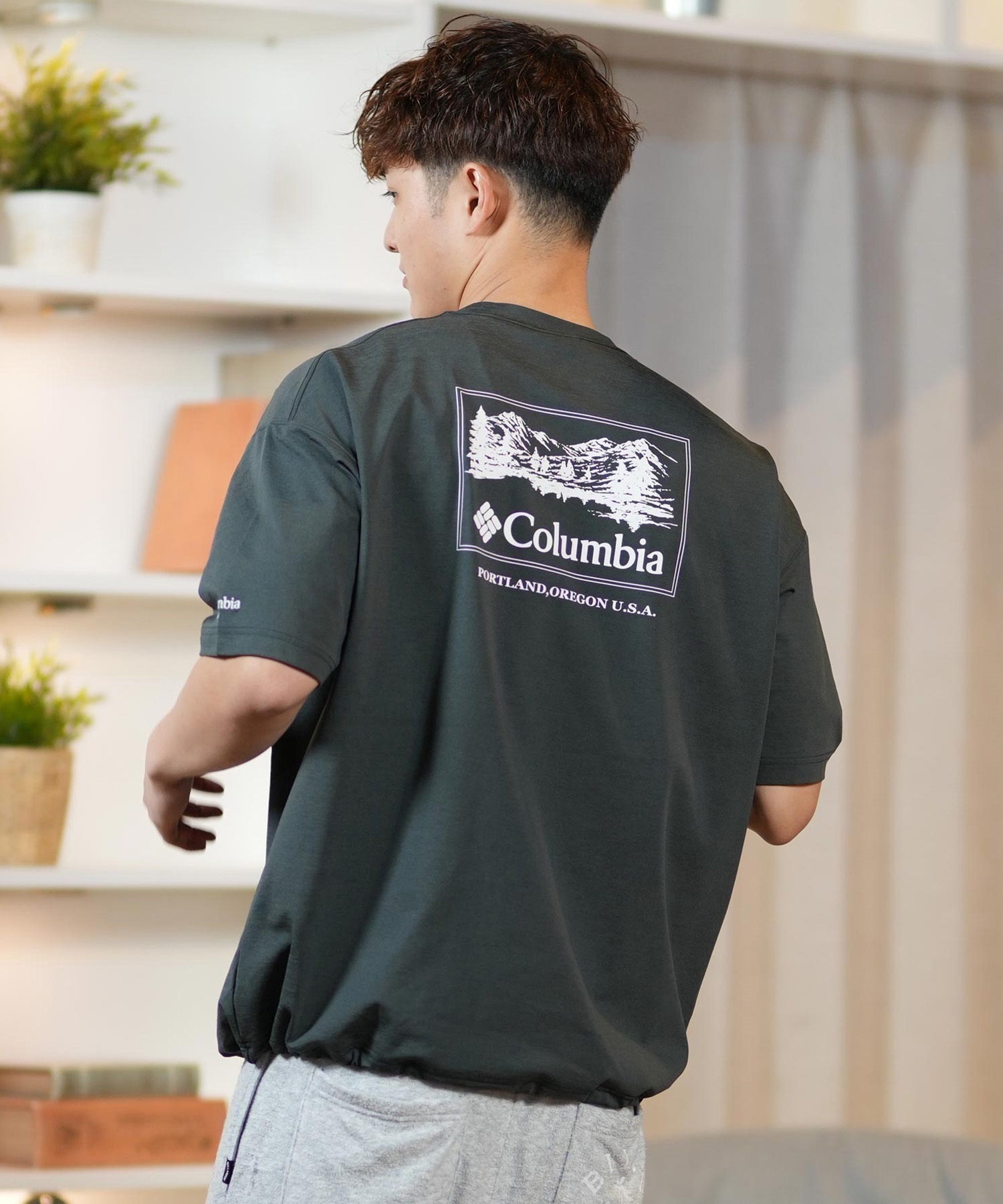 columbia コロンビア 半袖 Tシャツ メンズ 水陸両用 ユーティリティ UVケア PM0684 ムラサキスポーツ限定(100-S)