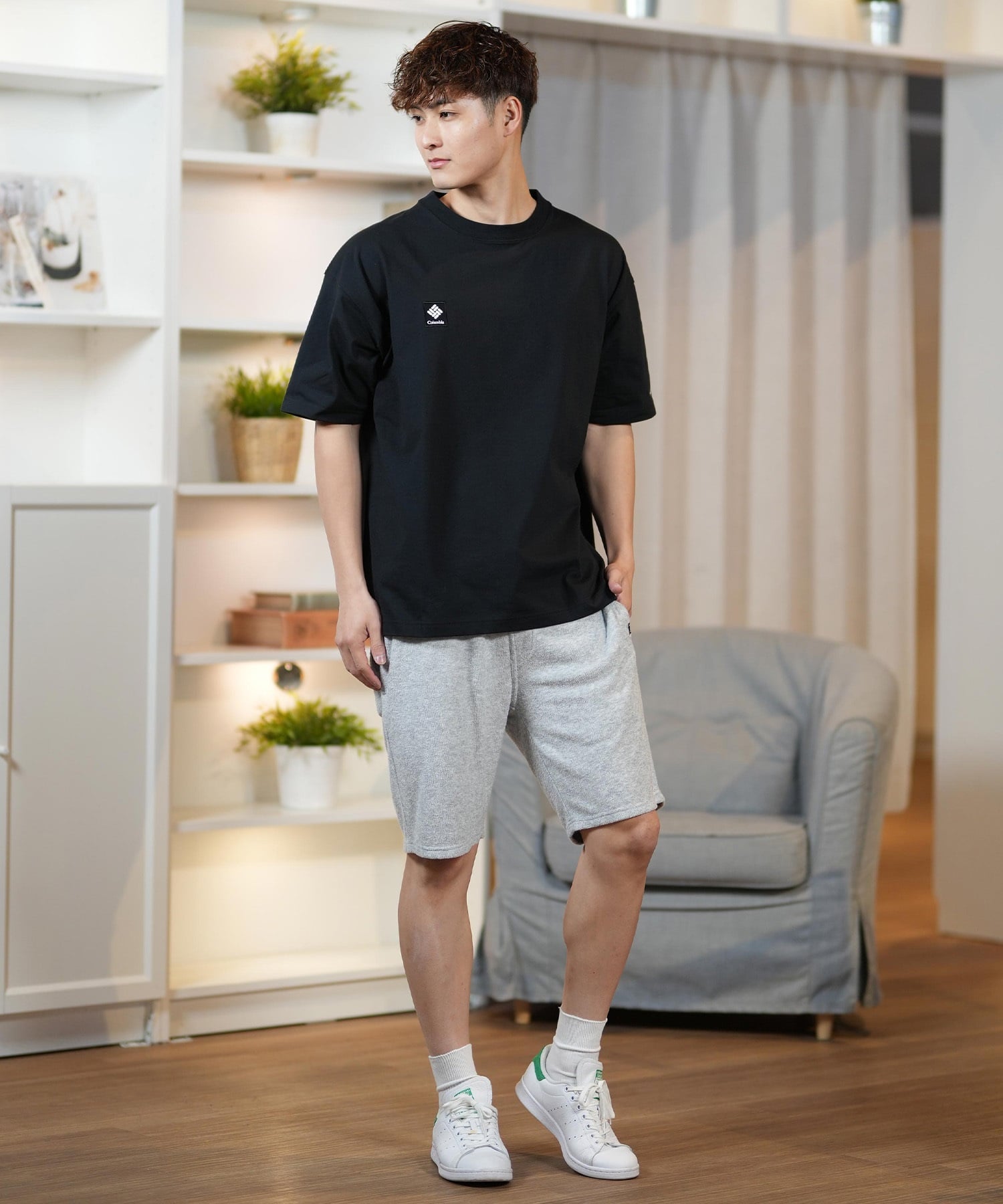 Columbia コロンビア 半袖 Tシャツ メンズ オーバーサイズTシャツ UVケア バックプリント PM4502 ムラサキスポーツ限定(100-S)