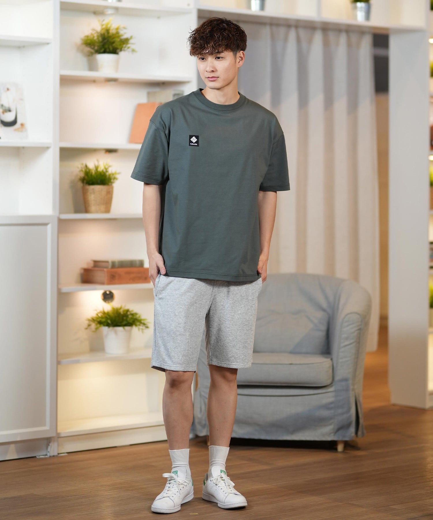 Columbia コロンビア 半袖 Tシャツ メンズ オーバーサイズTシャツ UVケア バックプリント PM4502 ムラサキスポーツ限定(100-S)