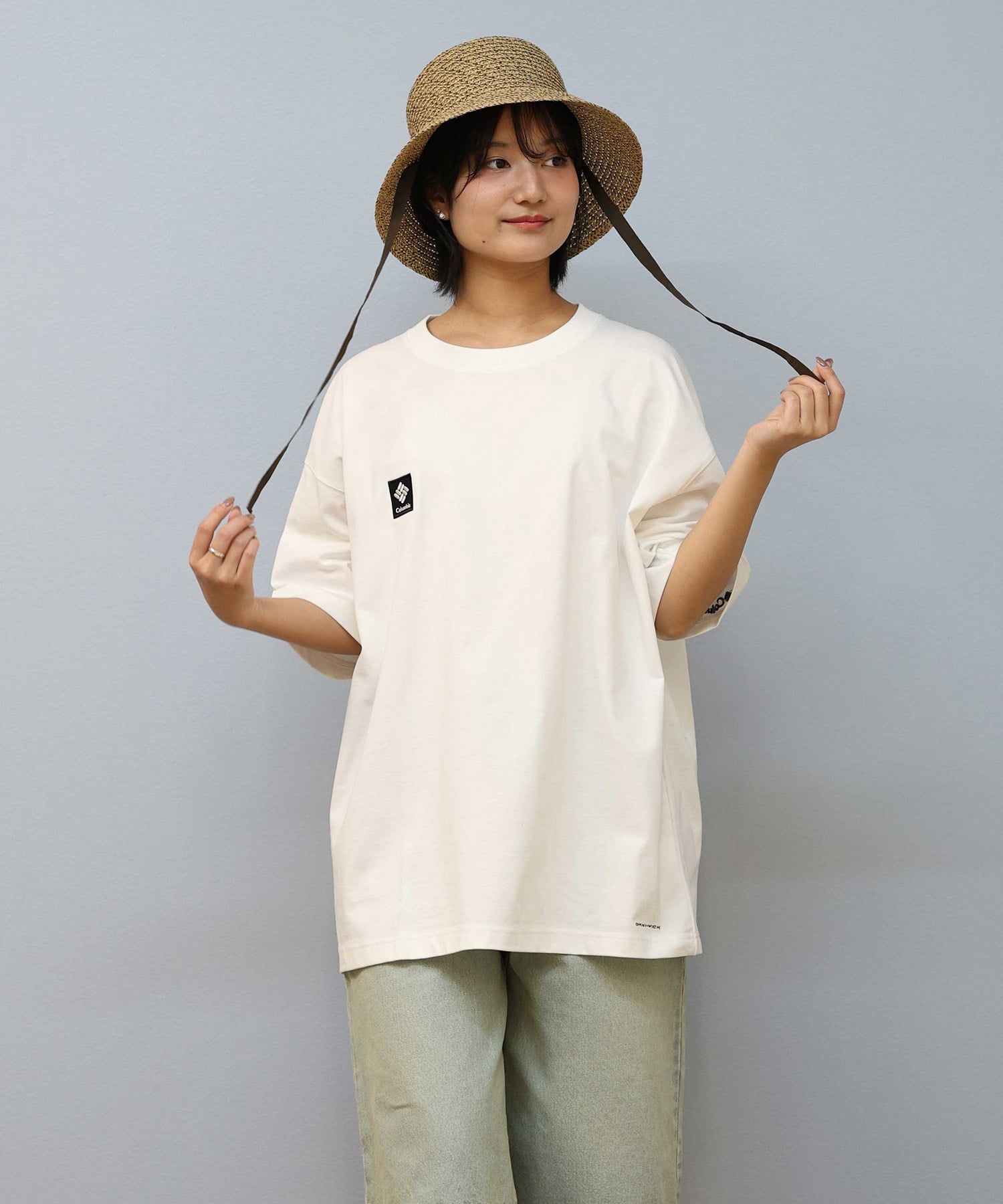 Columbia コロンビア 半袖 Tシャツ レディース バックプリント ロゴ オーバーサイズ UVカット PM4502-LADY ムラサキスポーツ限定(102-S)