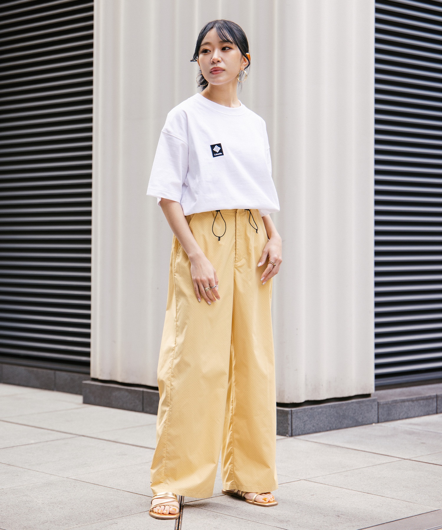 Columbia コロンビア 半袖 Tシャツ レディース バックプリント ロゴ オーバーサイズ UVカット PM4502-LADY ムラサキスポーツ限定(102-S)