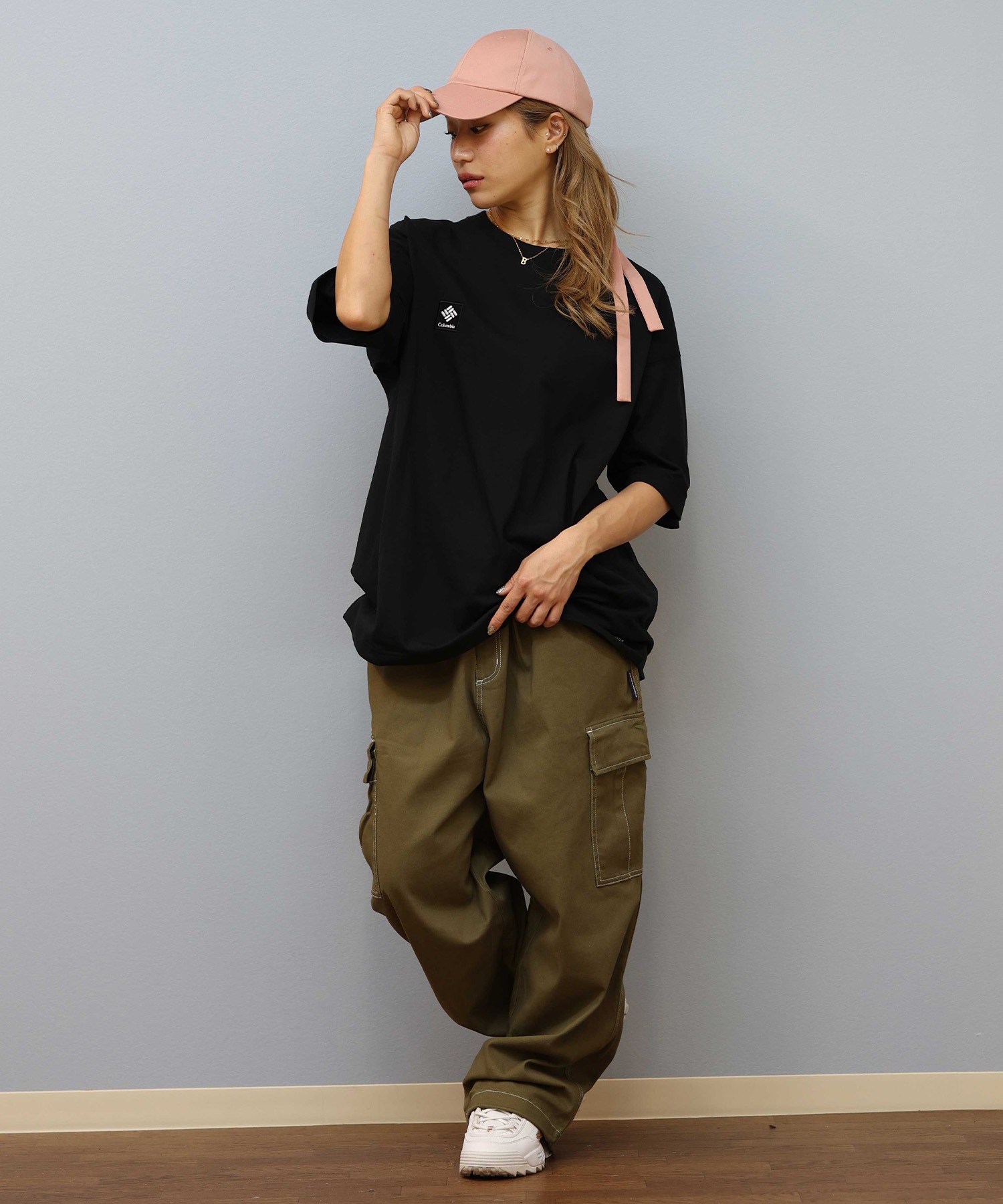 Columbia コロンビア 半袖 Tシャツ レディース バックプリント ロゴ オーバーサイズ UVカット PM4502-LADY ムラサキスポーツ限定(102-S)