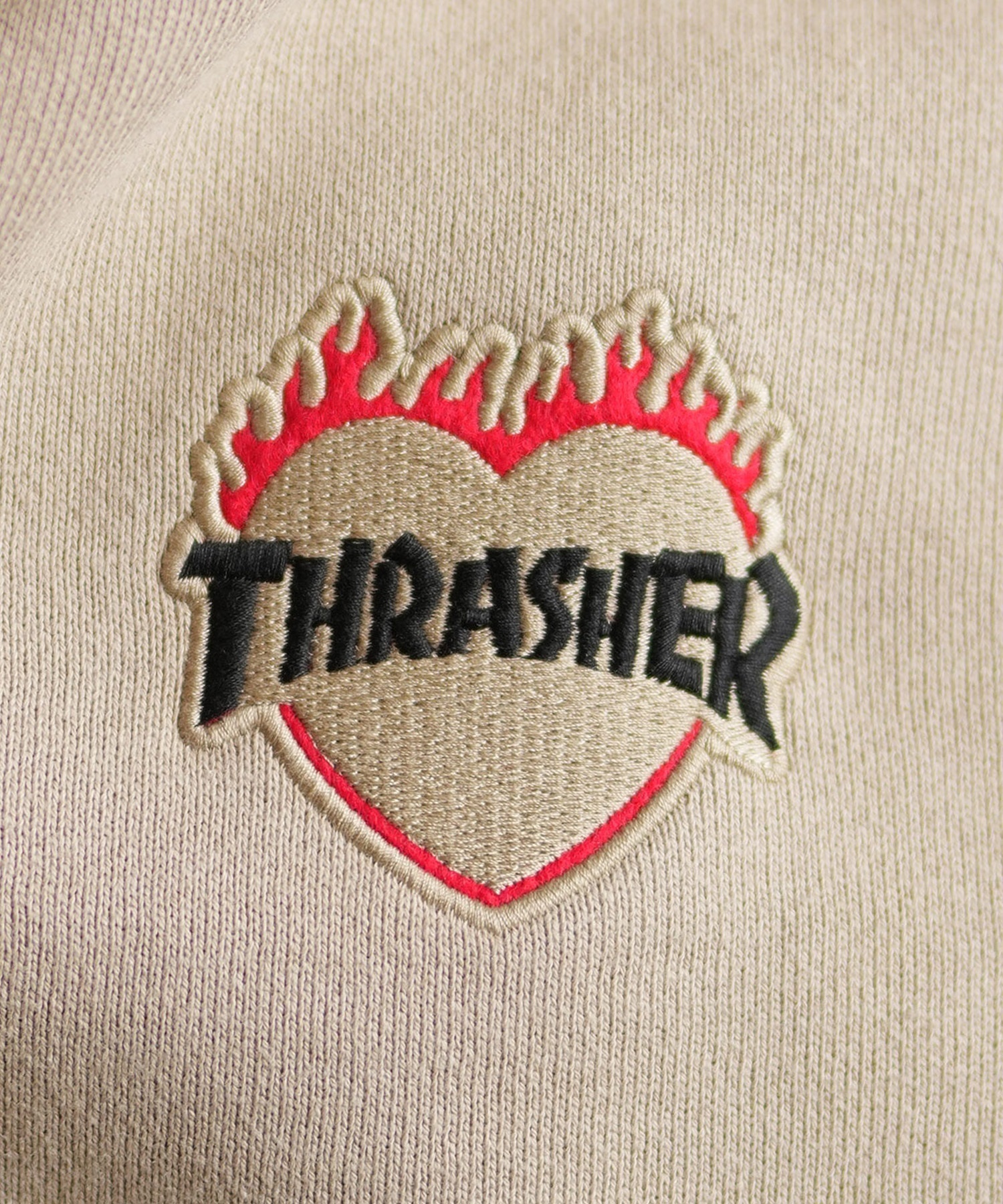 THRASHER スラッシャー ジップアップ パーカー メンズ スウェット フーディー ロゴ ワンポイント 裏起毛 254TH1PK065(WHT-M)