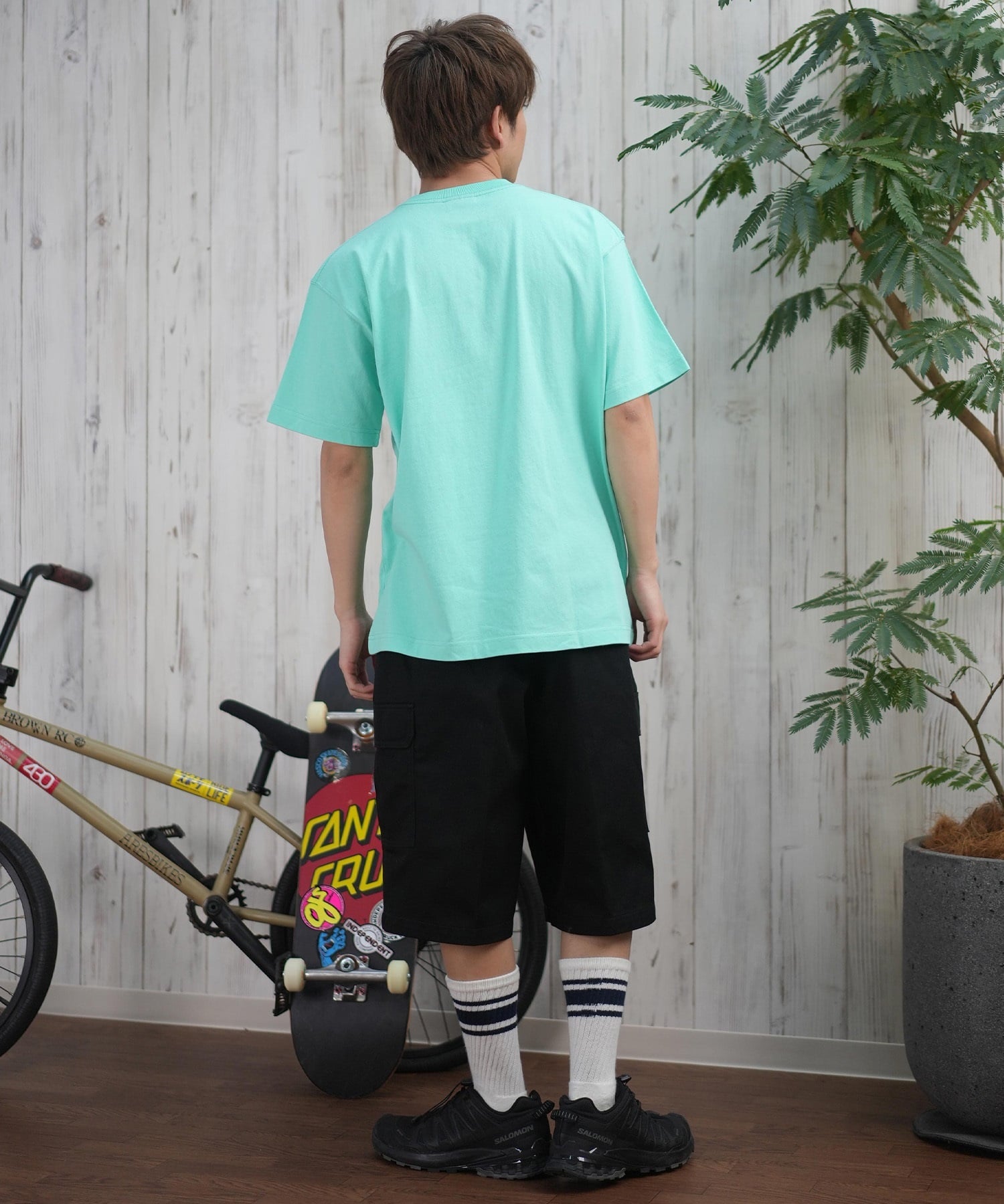 THRASHER スラッシャー 半袖 Tシャツ メンズ フロント刺繍 オーバーサイズ 252TH1ST040 ムラサキスポーツ限定(WHT-S)