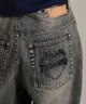 THRASHER スラッシャー ロングパンツ メンズ デニム パンツ Gパン 古着風 ウォッシュ加工 ダメージ加工 ヴィンテージ加工 254TH1LP140(BLK-M)