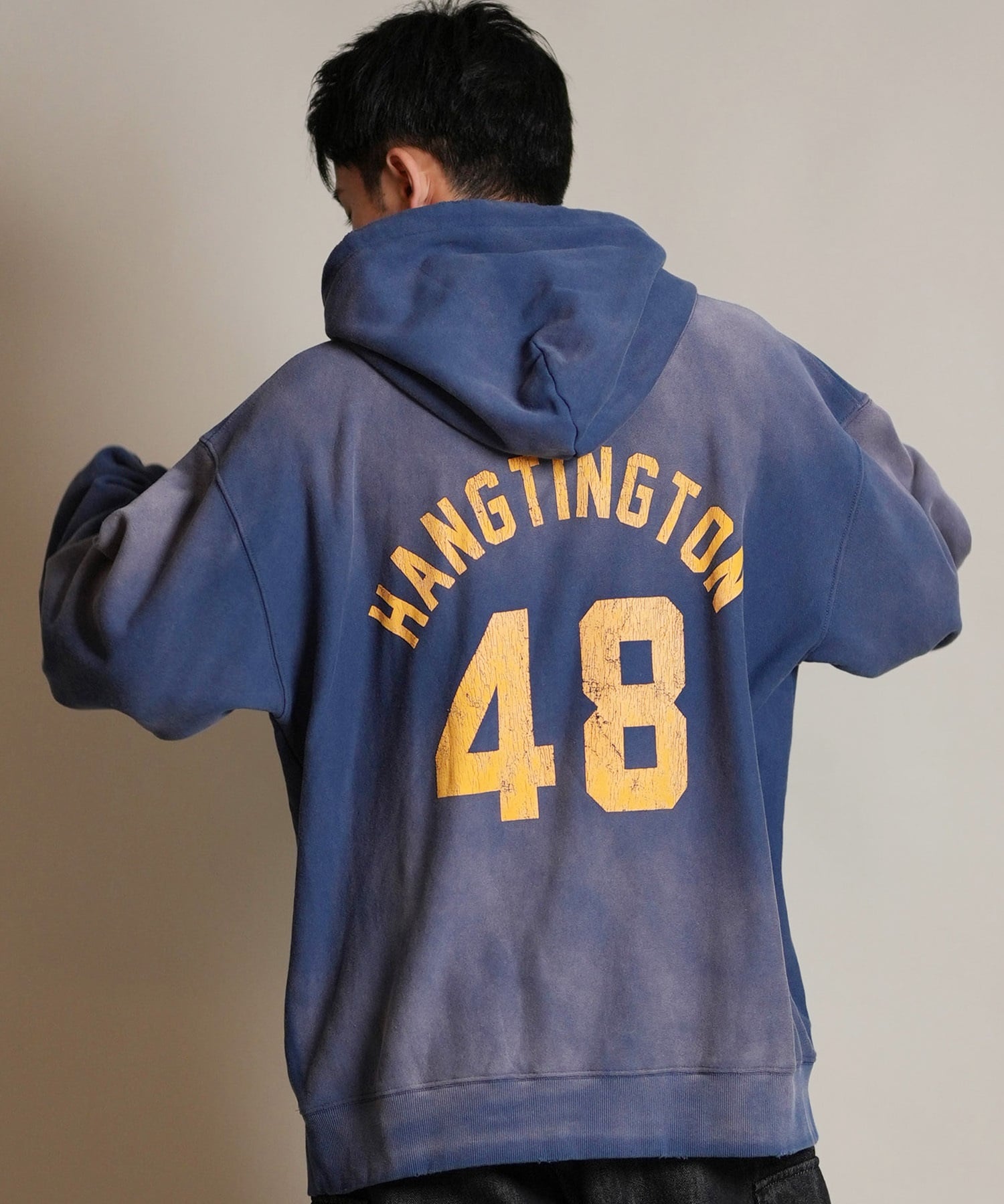 DEAR LAUREL ディアローレル プルオーバー パーカー メンズ 古着風 ヴィンテージ加工 D25F-1202 ムラサキスポーツ限定(BLK-M)