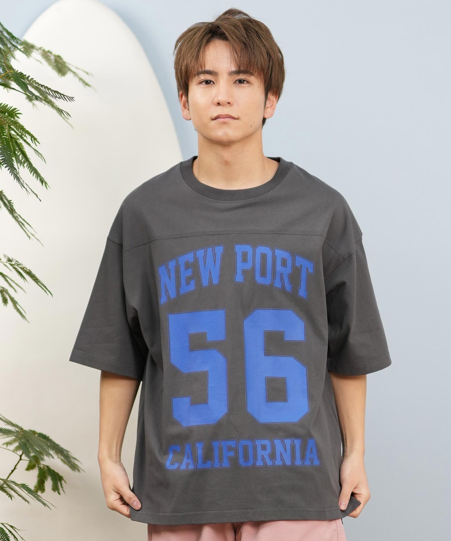 DEAR LAUREL ディアローレル 半袖 Tシャツ メンズ バックプリント 抗菌防臭 UVケア 接触冷感 CAL FOOTBALL TEE D25S2106(WHT-M)
